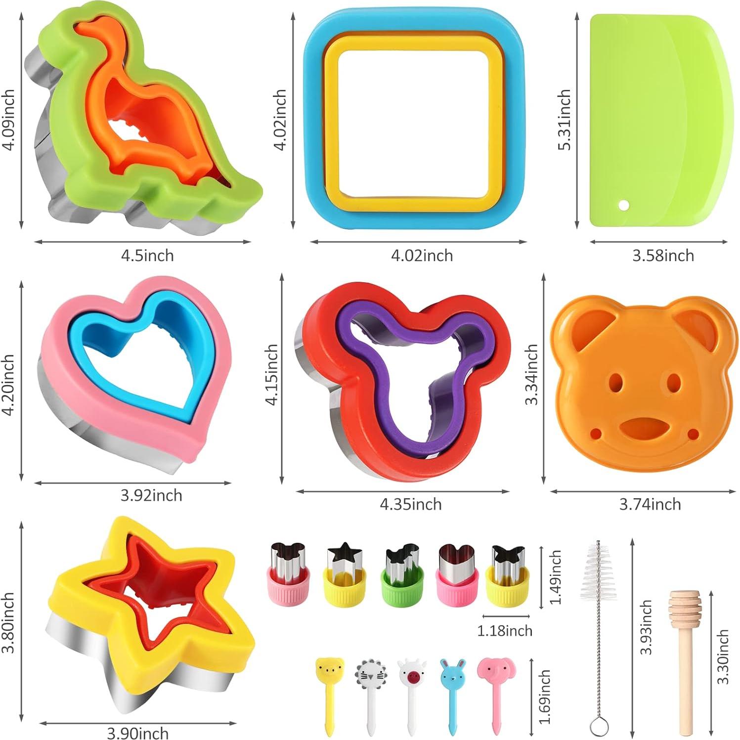 Juego de 24 cortadores de sándwich BAOWIN formas variadas