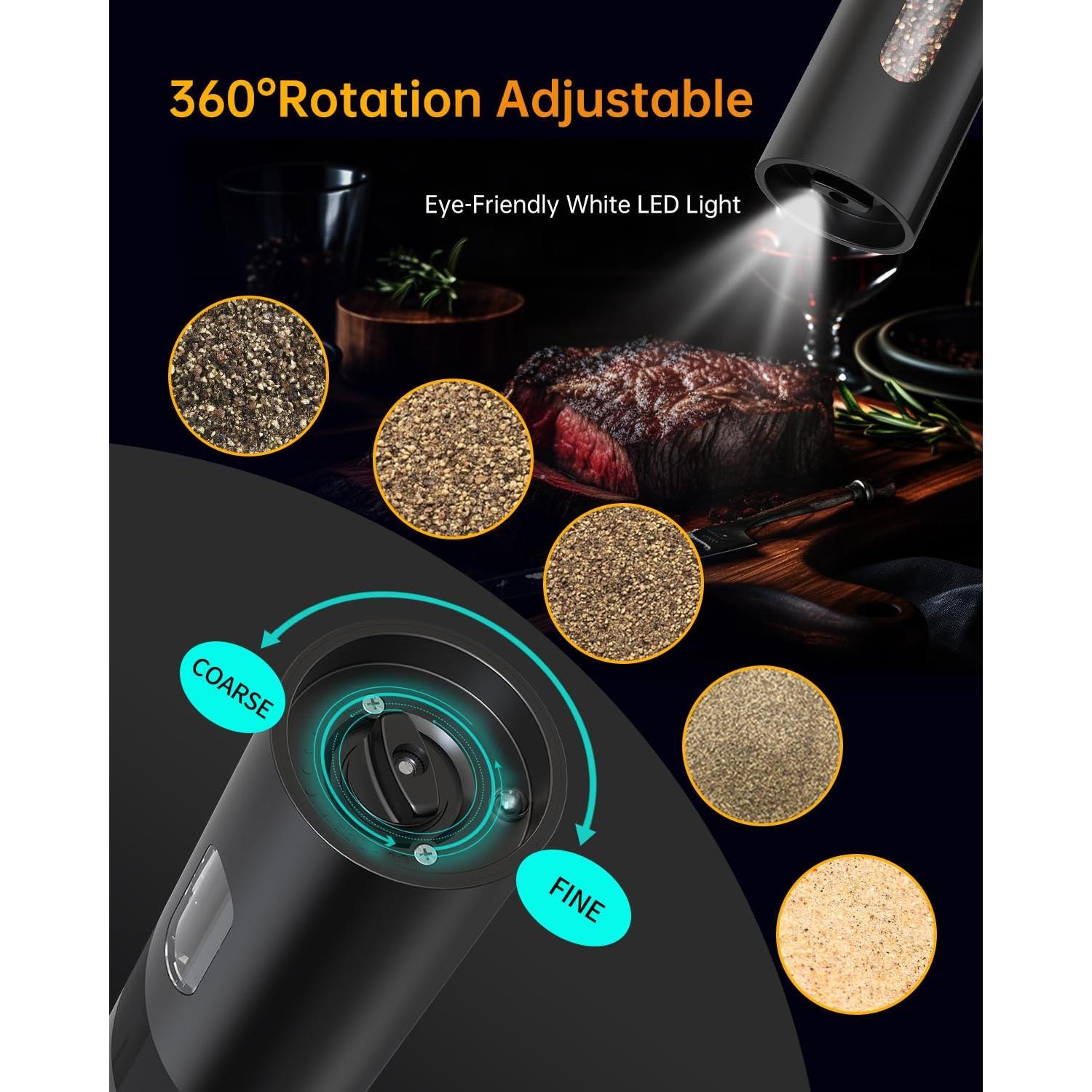 Molinillos Eléctricos de Sal y Pimienta CIRCLE JOY 110ml