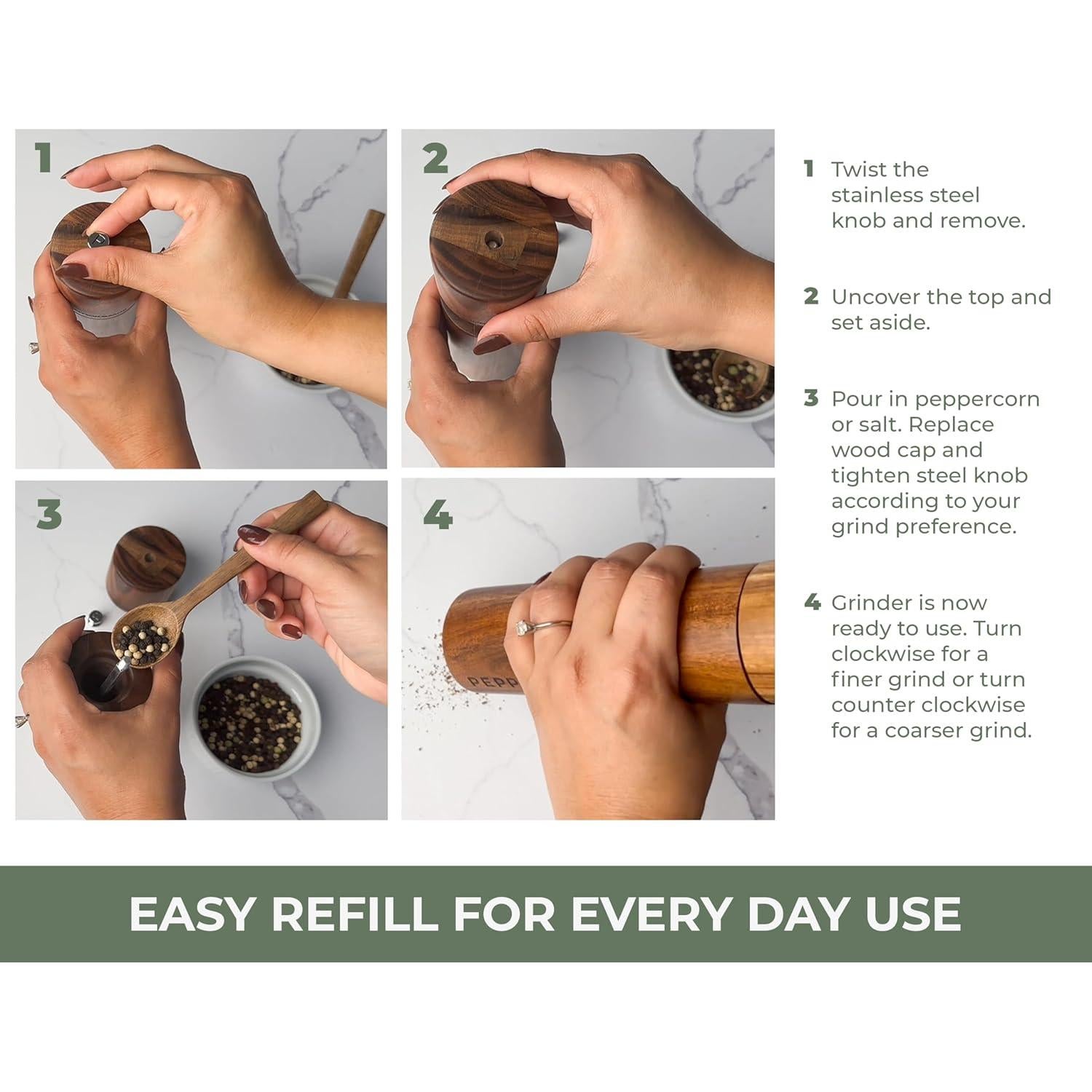 Juego de Molinillos de Sal y Pimienta Saffron & Sage 20 cm