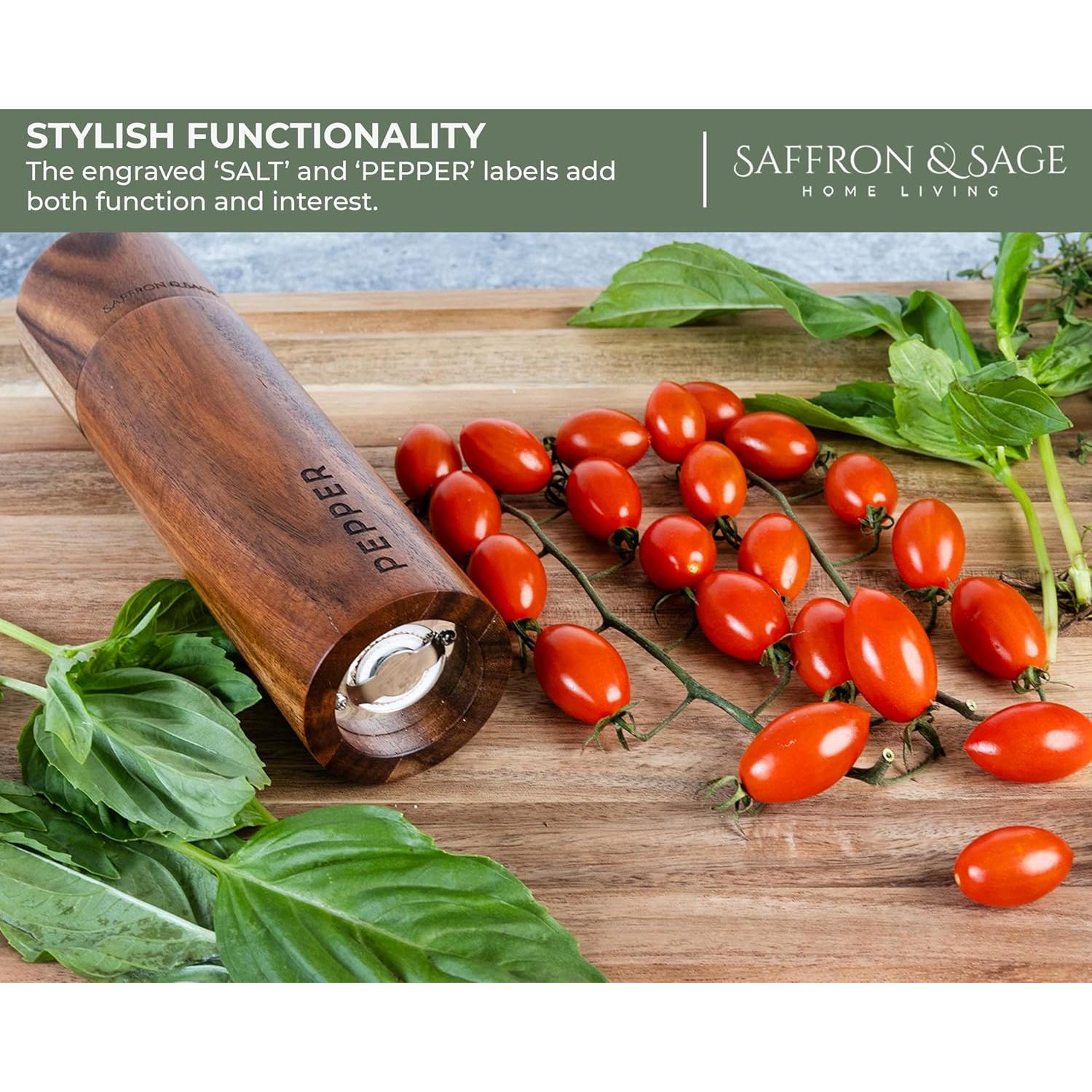 Juego de Molinillos de Sal y Pimienta Saffron & Sage 20 cm