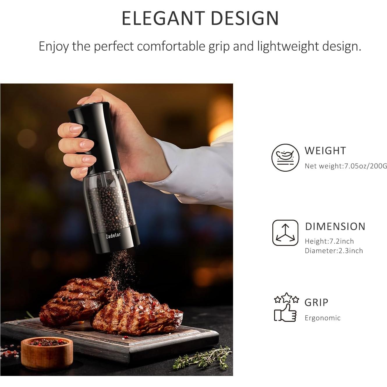 Juego de Molinillos Eléctricos de Sal y Pimienta Zadelar 70g