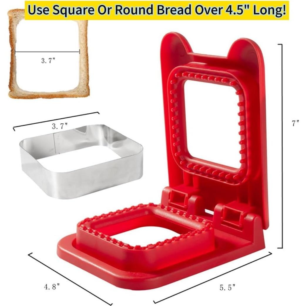 Cortador y Sellador de Sándwich CHICHAUS Rojo 14.7x11.9 cm