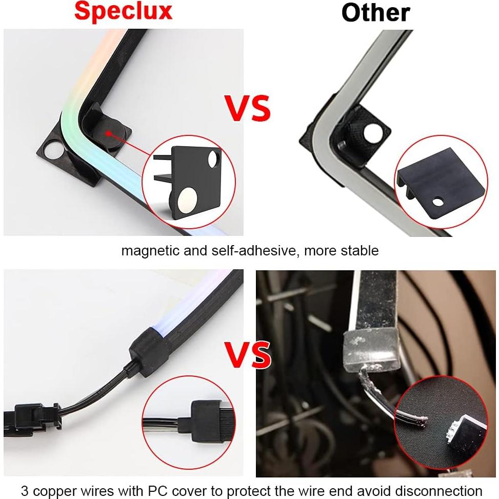 Tira LED RGB Neon ARGB Speclux 2x40 cm para PC