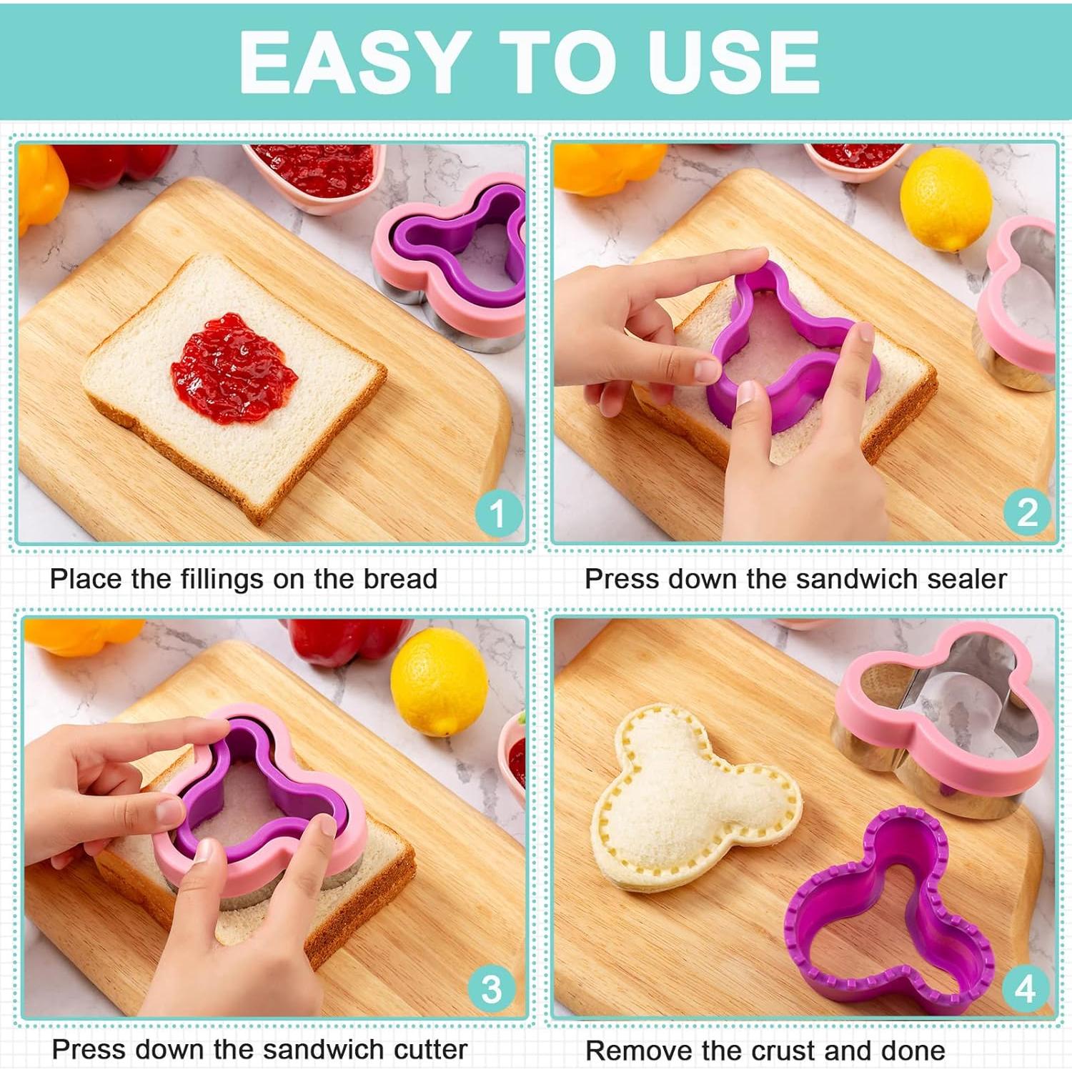 Cortador de Sándwich Nifogo 22 Pcs Dinosaurio Mickey