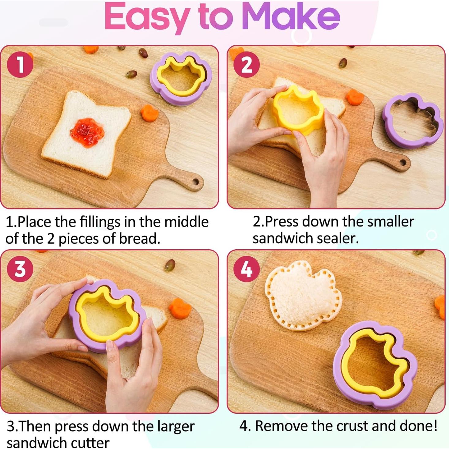 Set 22 Pcs Cortadores y Selladores de Sándwich Blithcreav