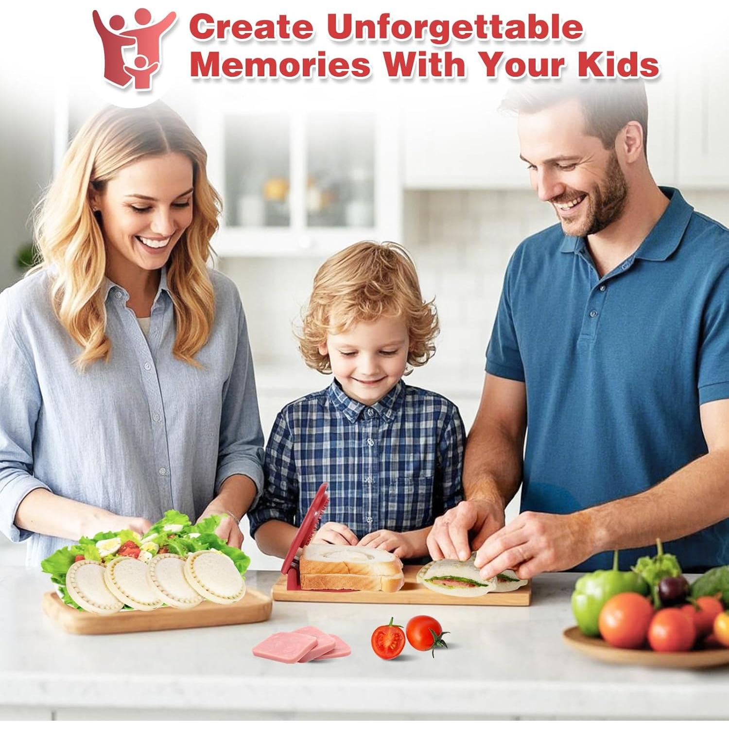 Cortador y Sellador de Sándwich Jsroroda 10 cm Rojo BPA Free