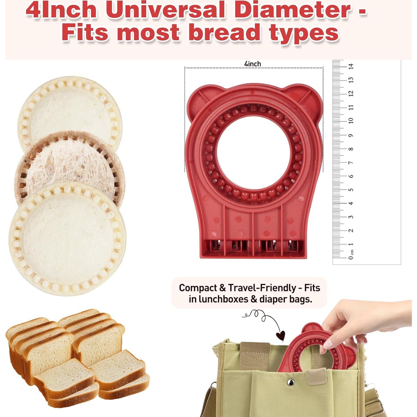 Cortador y Sellador de Sándwich Jsroroda 10 cm Rojo BPA Free