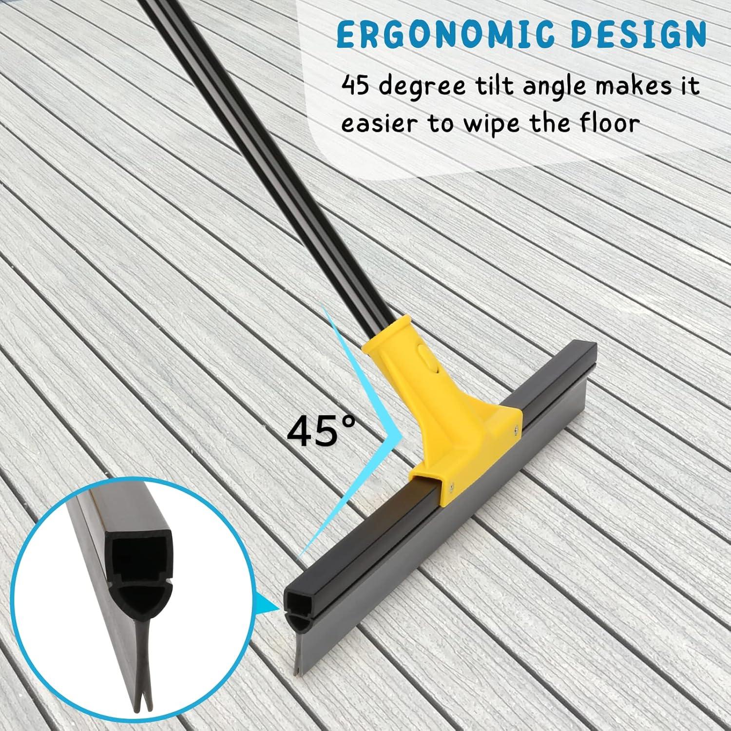 Escobilla de goma KeFanta 45.72 cm con mango ajustable 158.75 cm