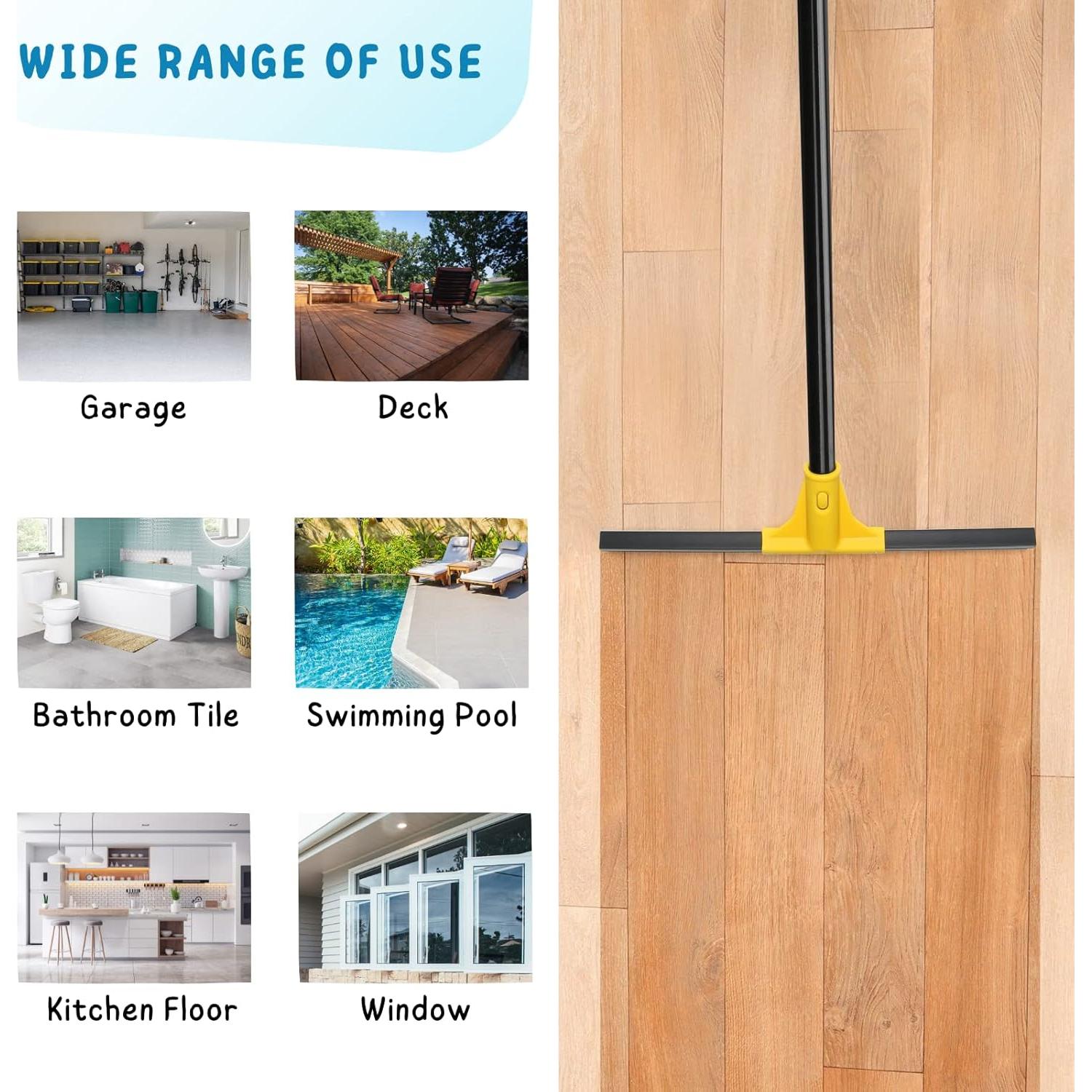 Escobilla de goma KeFanta 45.72 cm con mango ajustable 158.75 cm