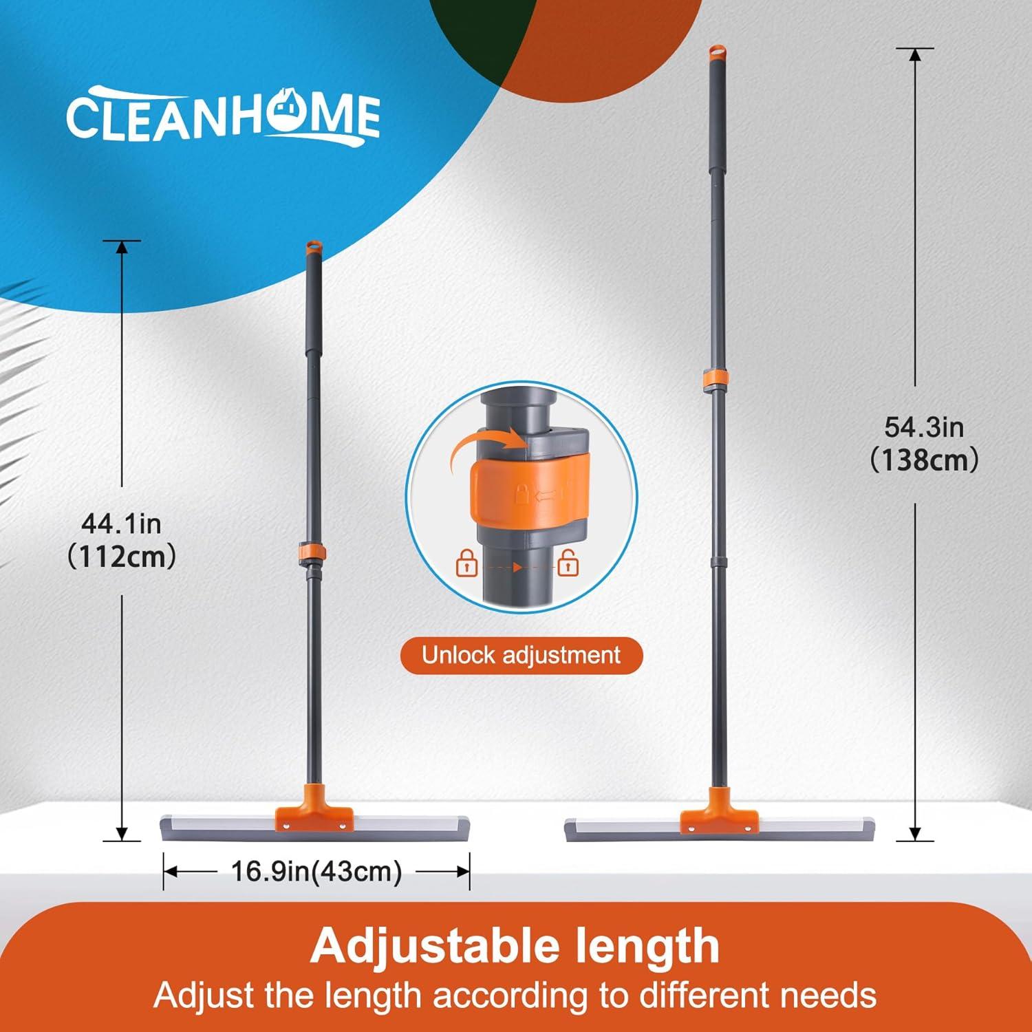 Raspador de Piso CLEANHOME 43 cm Goma Aluminio Ajustable