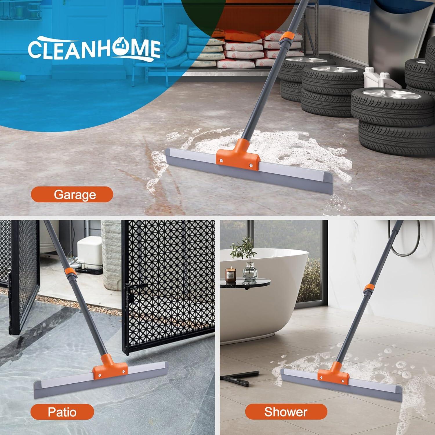 Raspador de Piso CLEANHOME 43 cm Goma Aluminio Ajustable