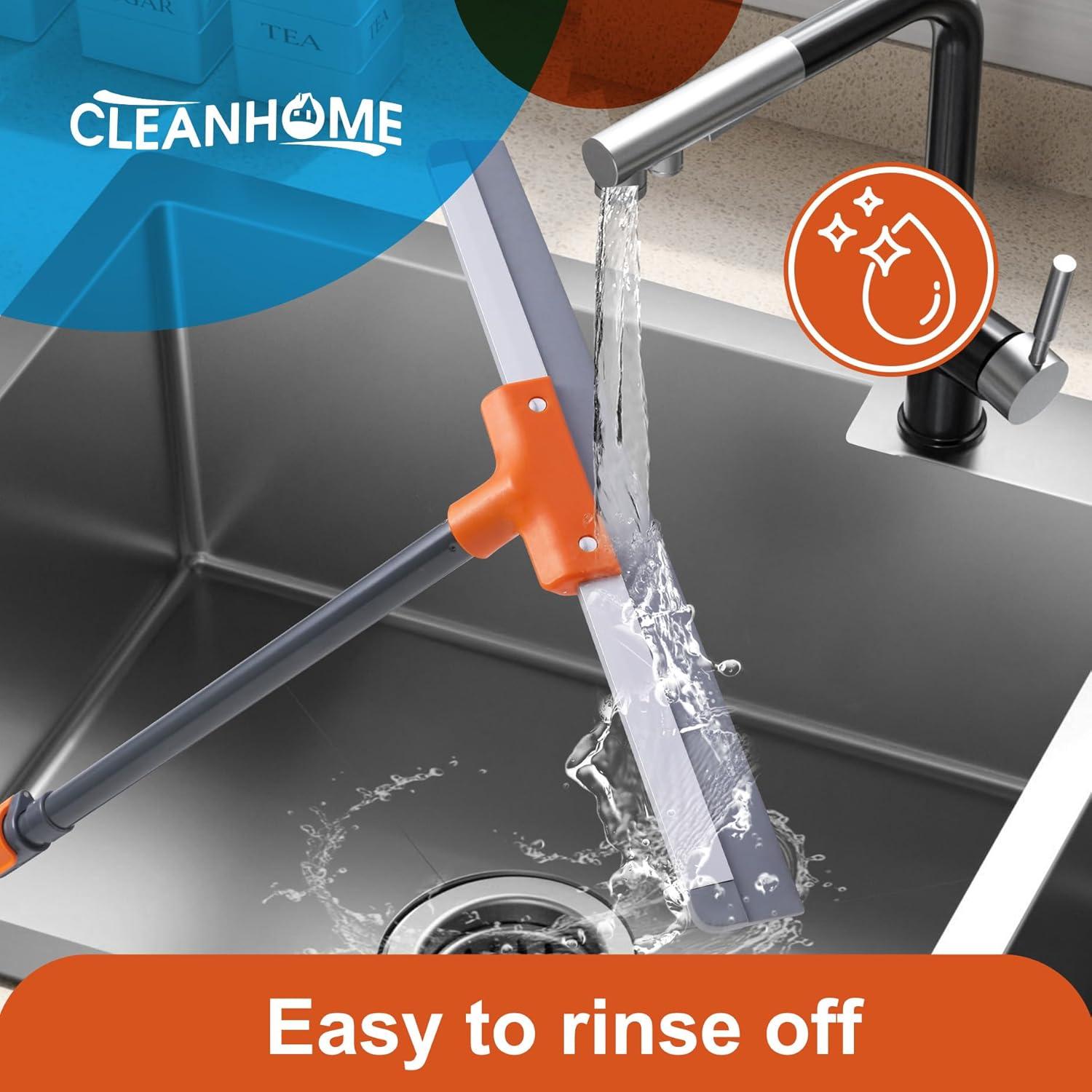 Raspador de Piso CLEANHOME 43 cm Goma Aluminio Ajustable