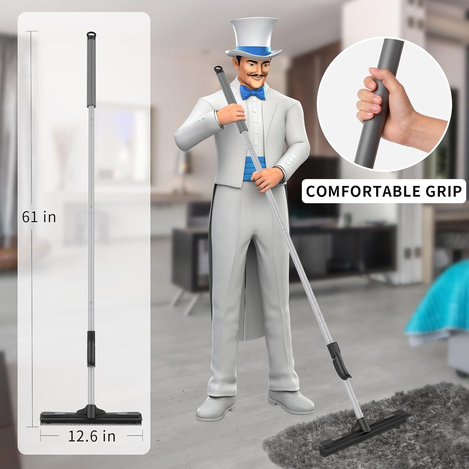 Escoba MR.SIGA para Pelo de Mascota con Limpiaparabrisas 3 en 1