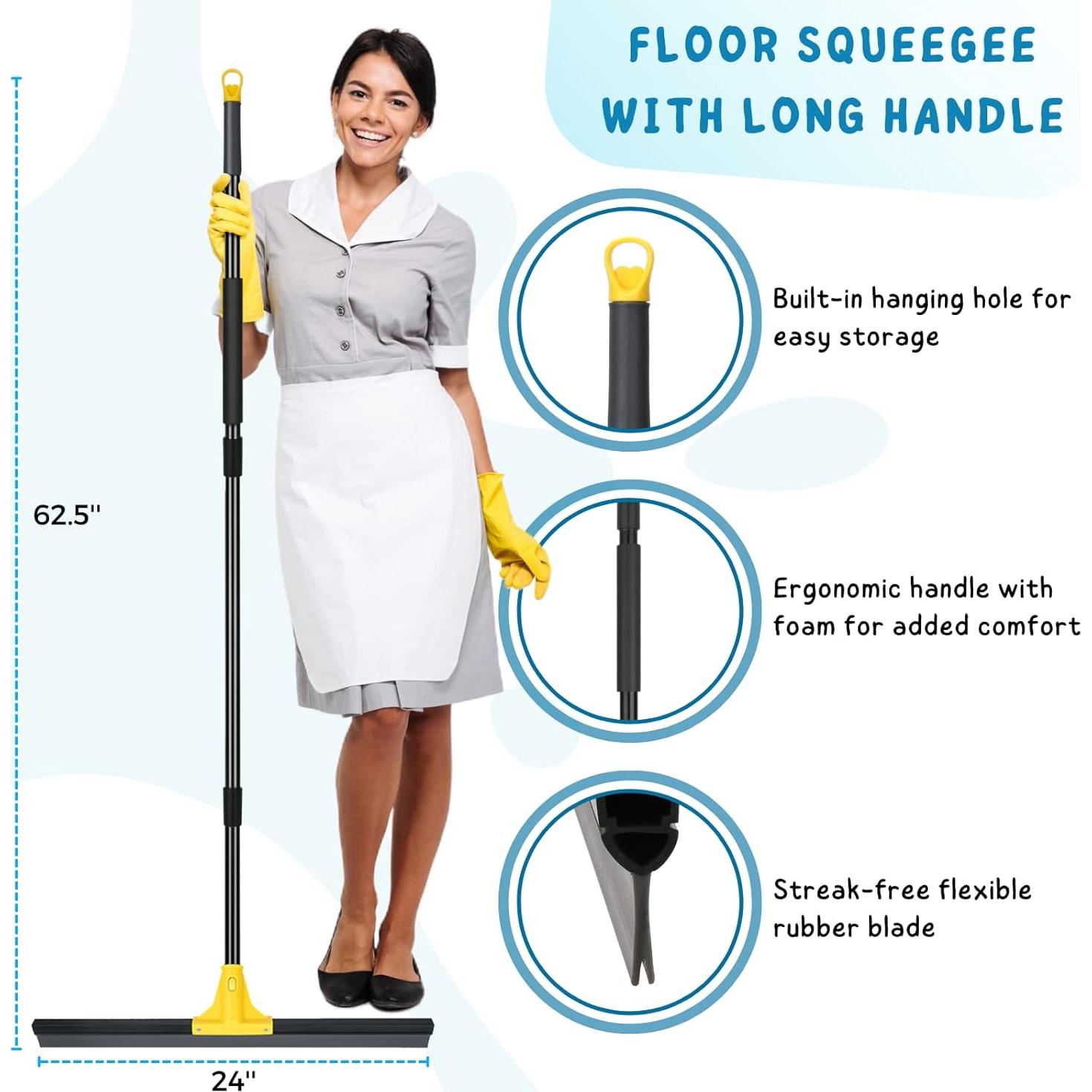 Raspador de Piso KeFanta 60 cm Goma Ajustable Amarillo