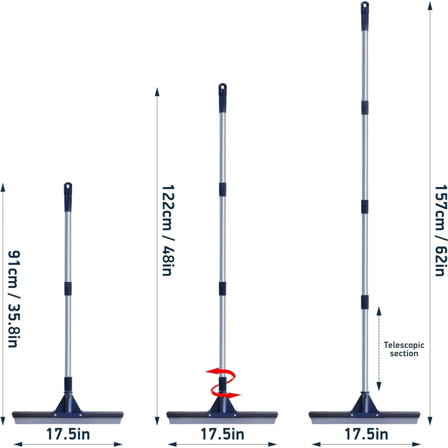 Raspador de Piso DSV Estándar 44.5 cm con Mango 157.5 cm
