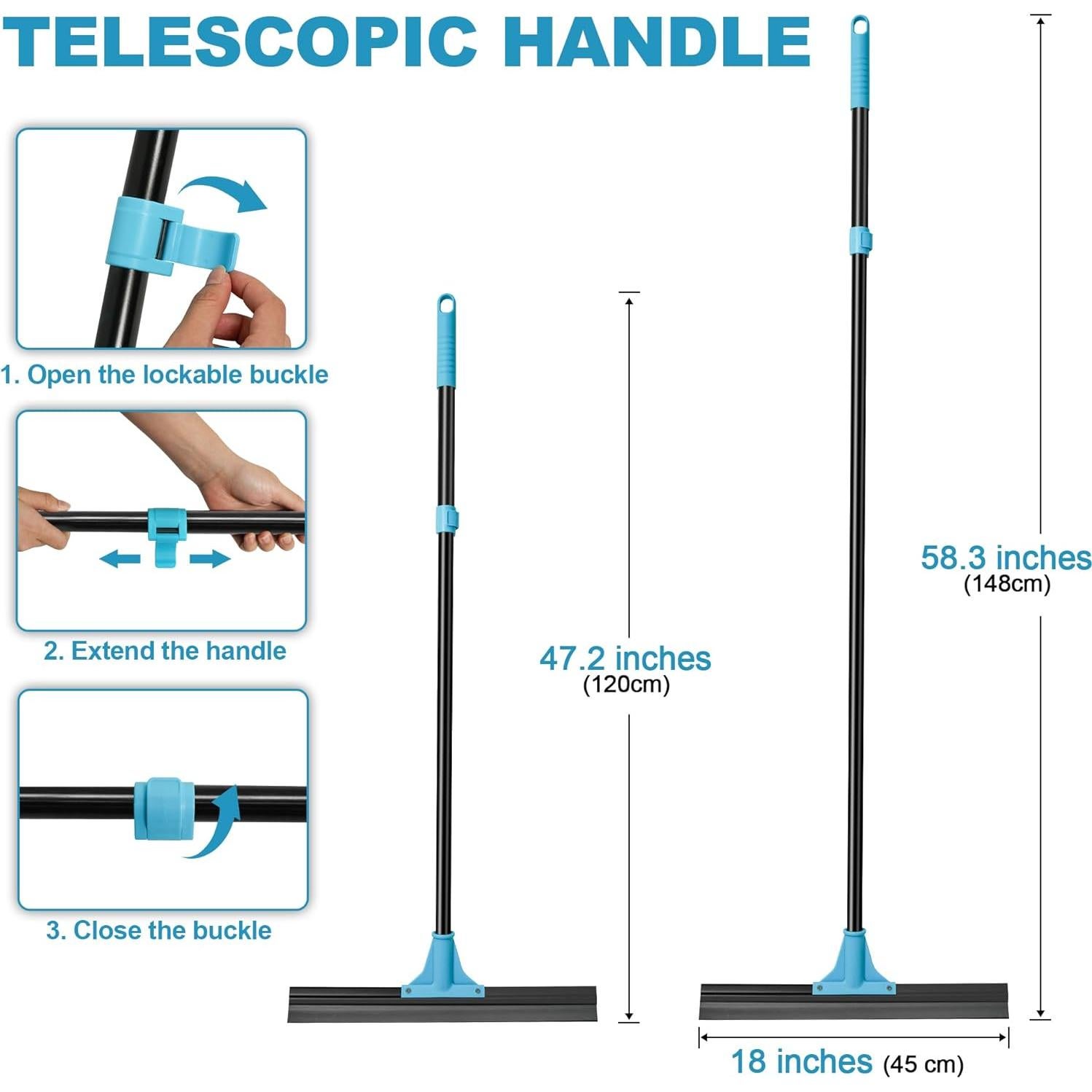 Escoba de Goma NEWE 45,72 cm con Mango Telescópico 147,83 cm