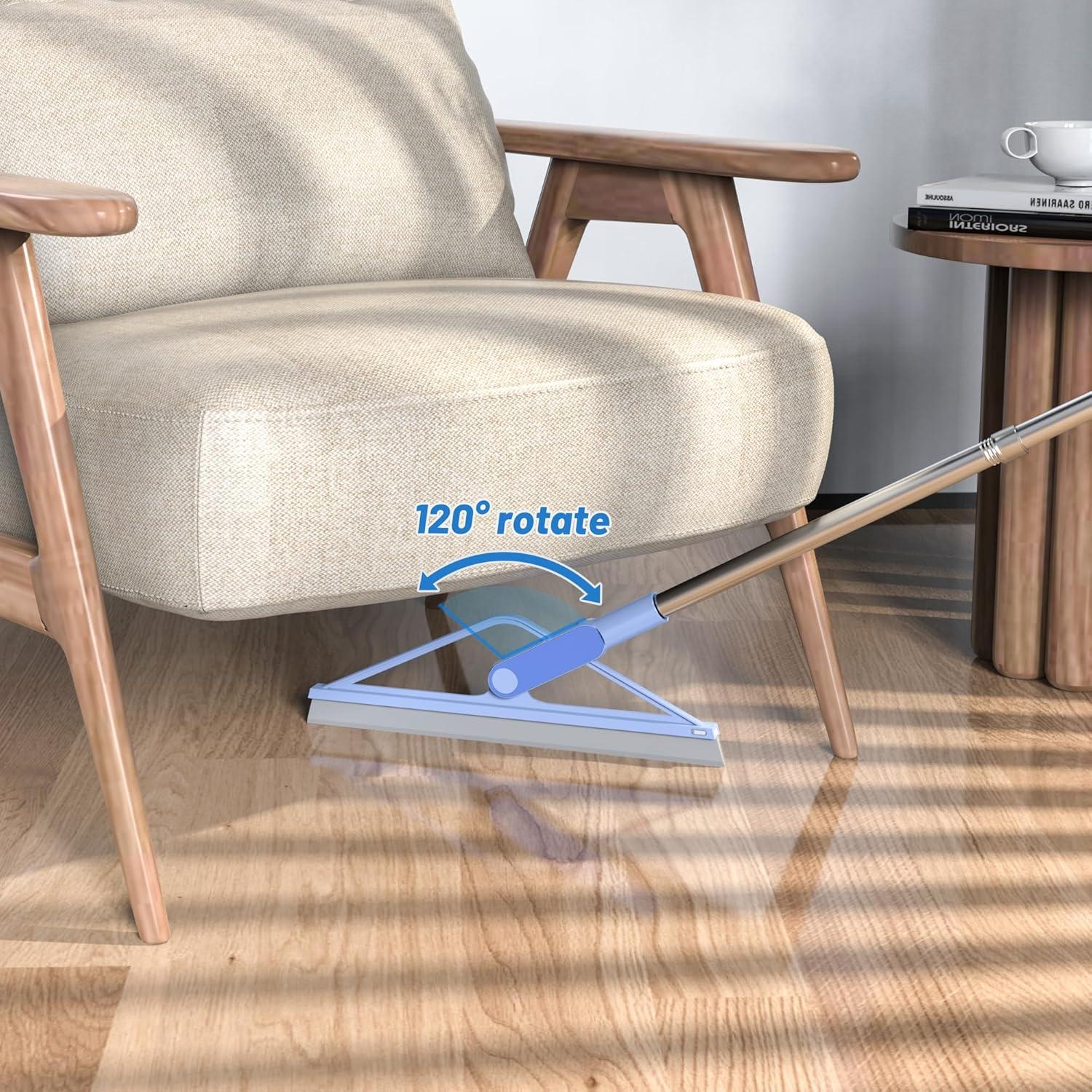 Escoba de Goma KOLLIEE 61.4'' Ajustable para Piso Azul