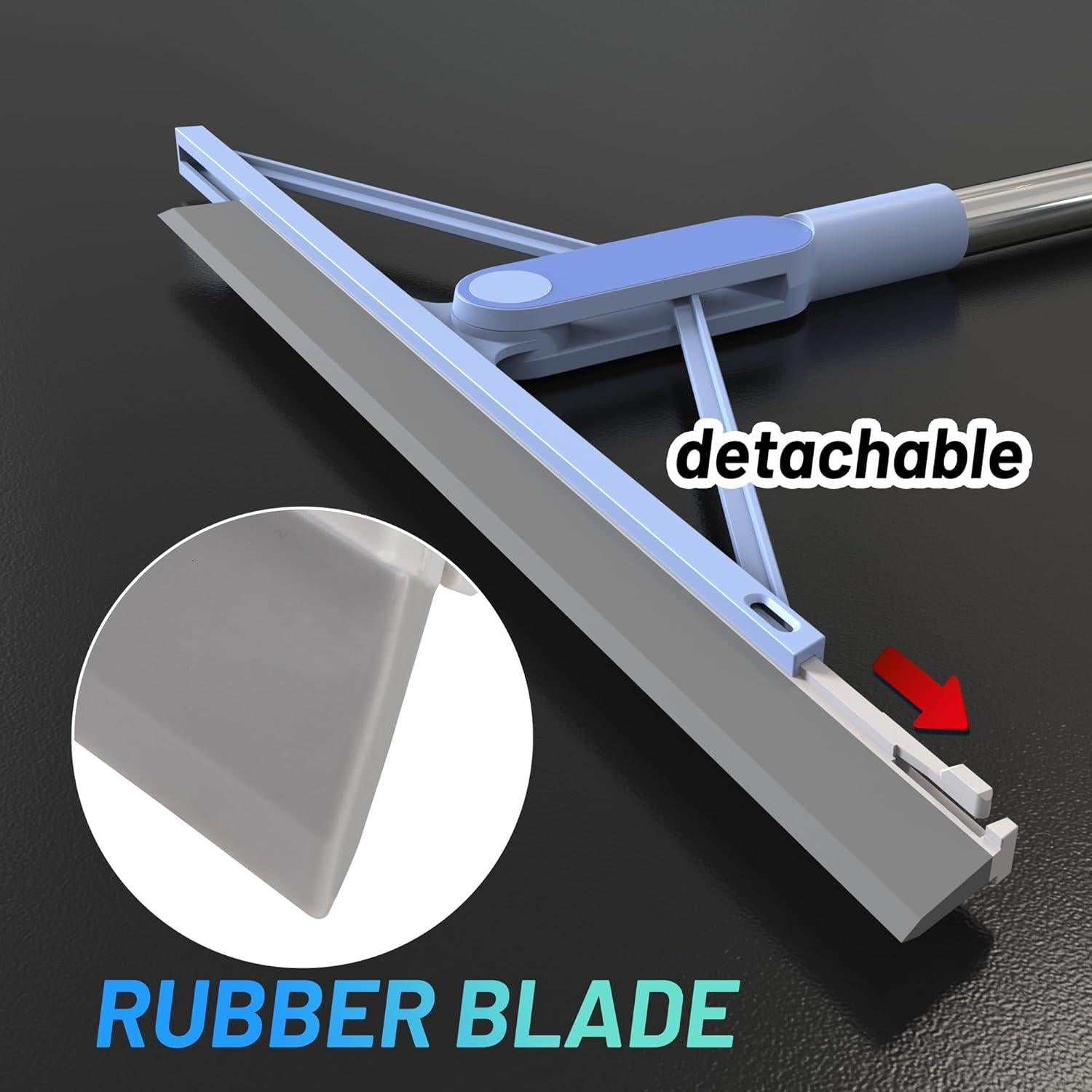 Escoba de Goma KOLLIEE 61.4'' Ajustable para Piso Azul