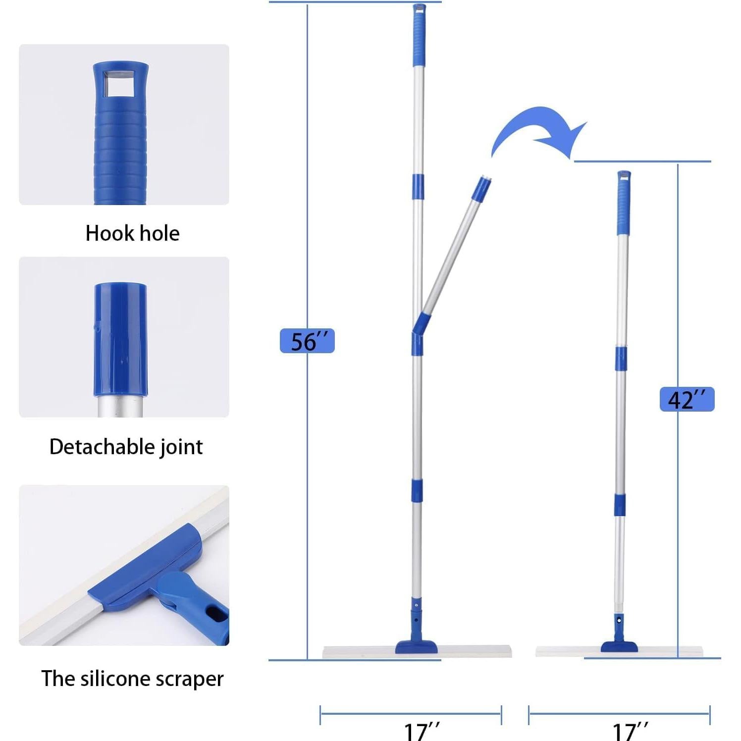 Escoba Mágica Bryquelin 43 cm con Raspador y Mango 142 cm