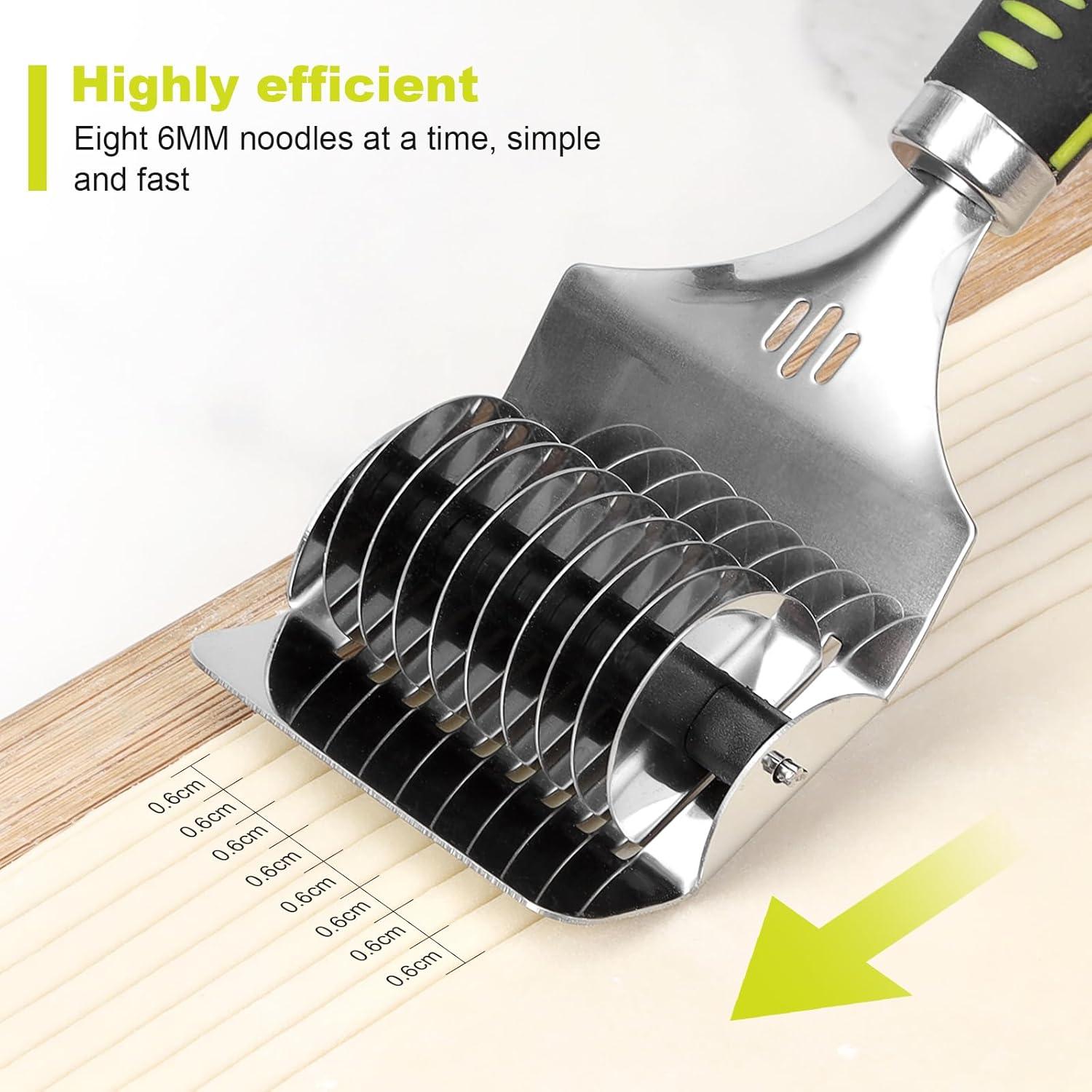 Rodillo Cortador de Fideos KYUEWRT Acero Inoxidable 24x11.5 cm