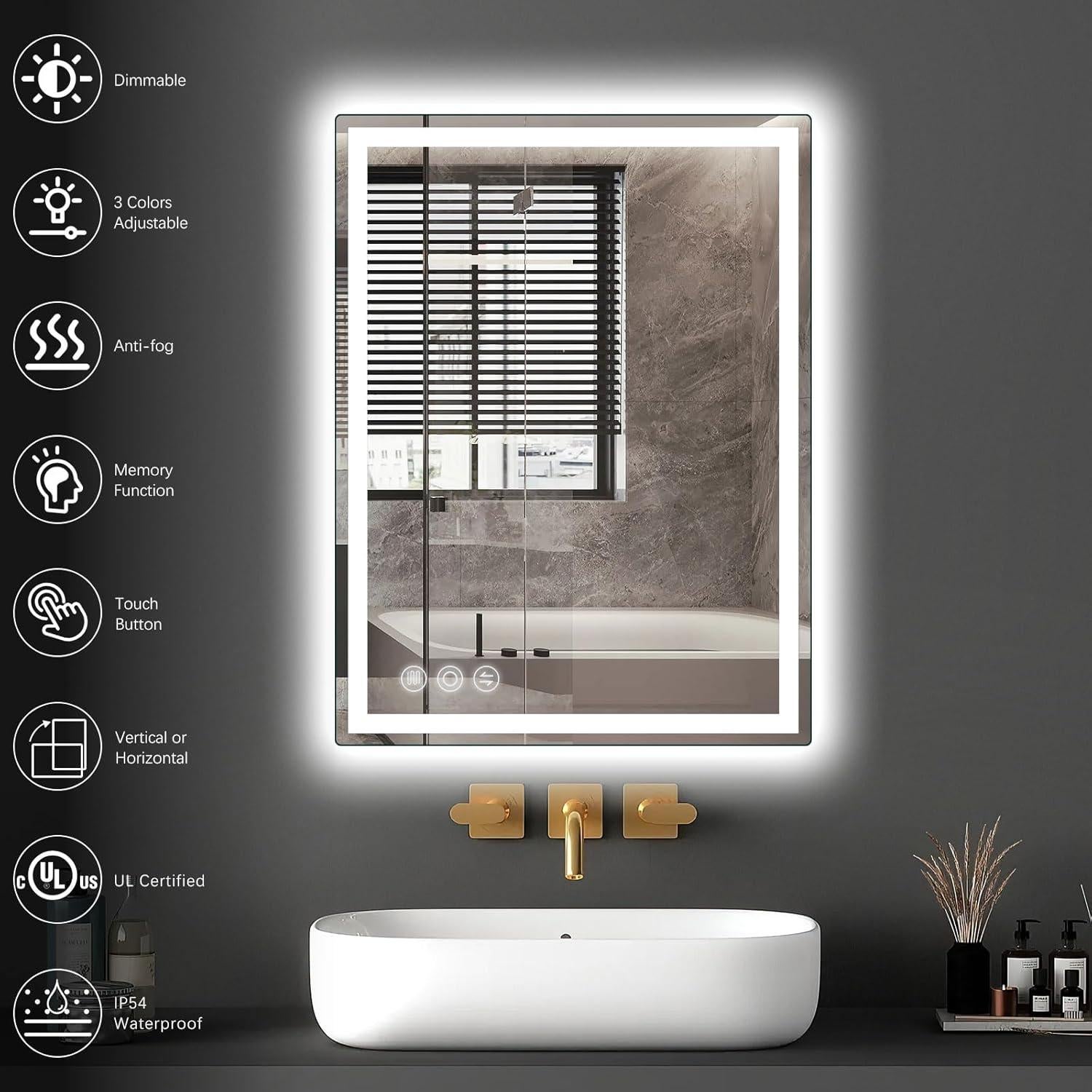 Espejo LED Memobarco 71x51 cm Anti-vaho y Regulable