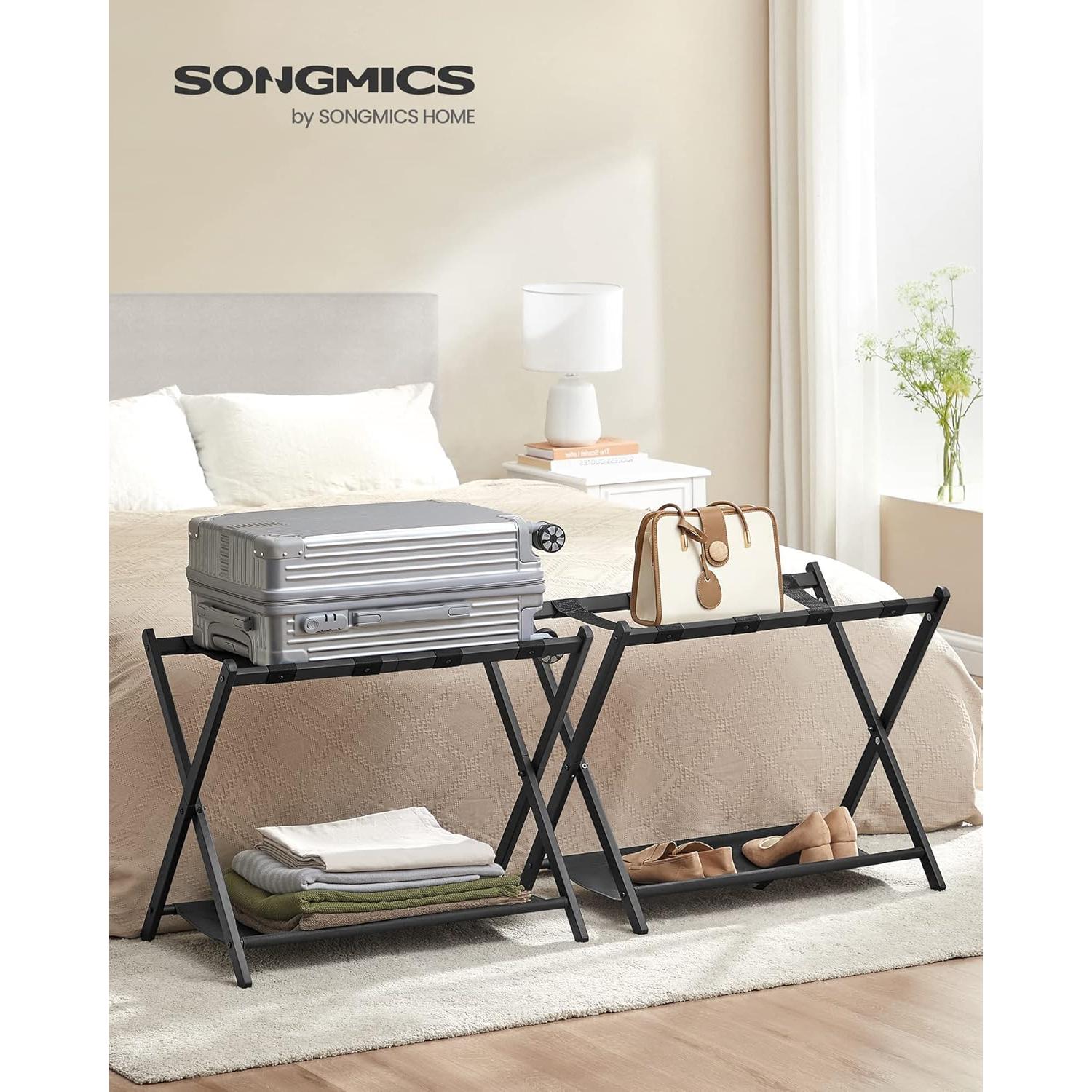 Soportes para Equipaje SONGMICS, Juego de 2, Plegables, Negro
