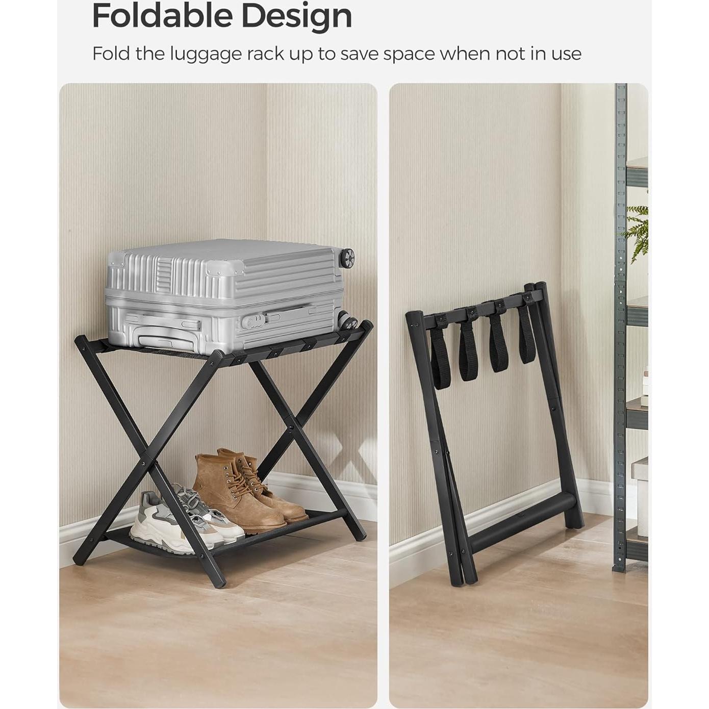 Soportes para Equipaje SONGMICS, Juego de 2, Plegables, Negro