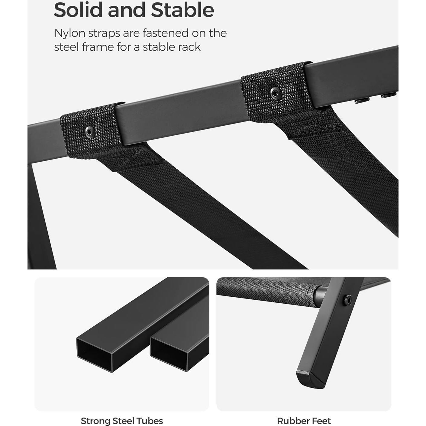 Soportes para Equipaje SONGMICS, Juego de 2, Plegables, Negro