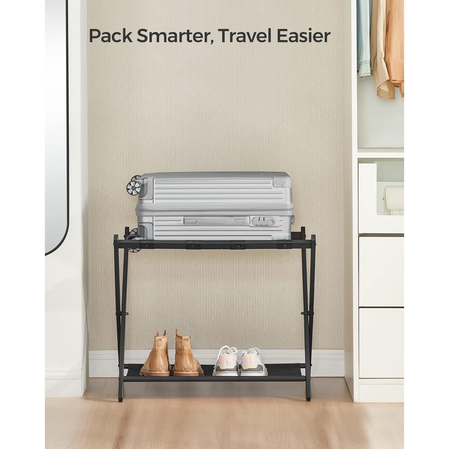 Soportes para Equipaje SONGMICS, Juego de 2, Plegables, Negro