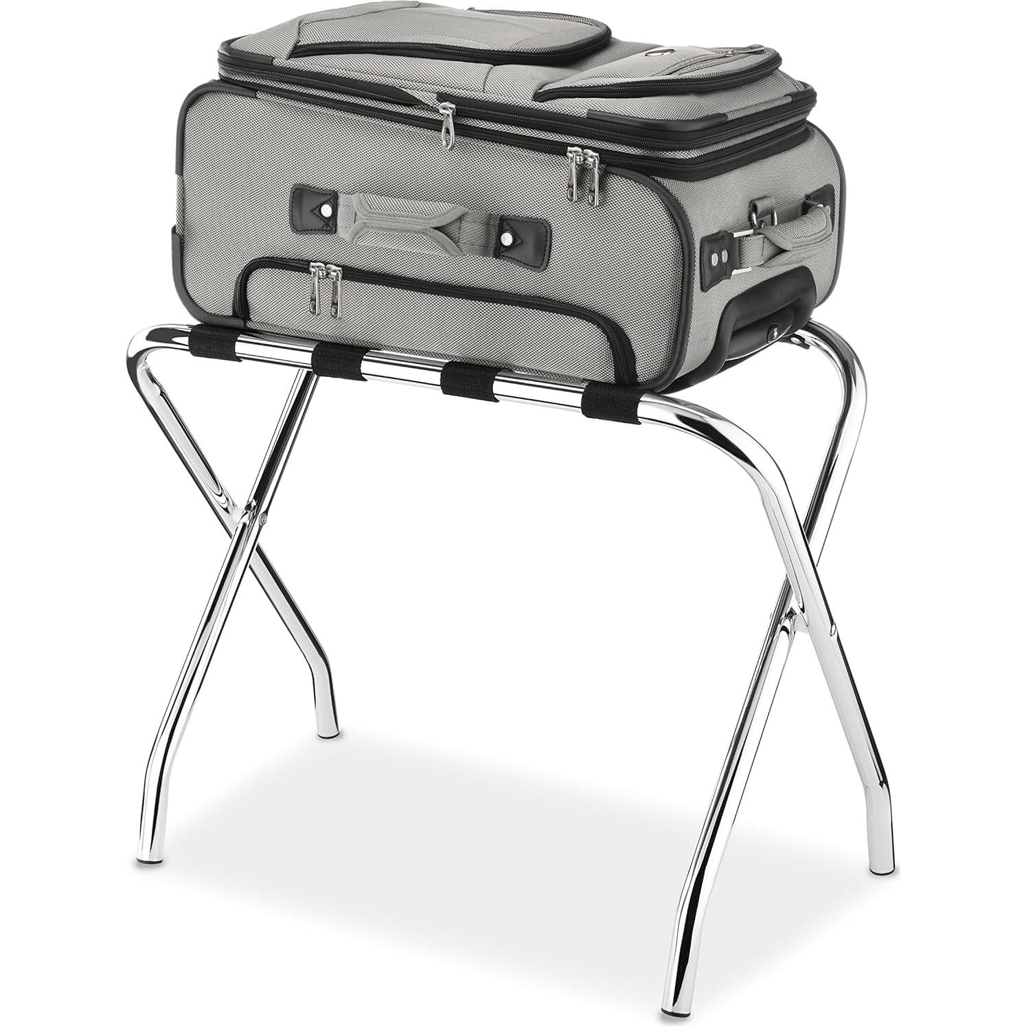 Soporte para Equipaje Plegable Whitmor Cromado 110 lbs