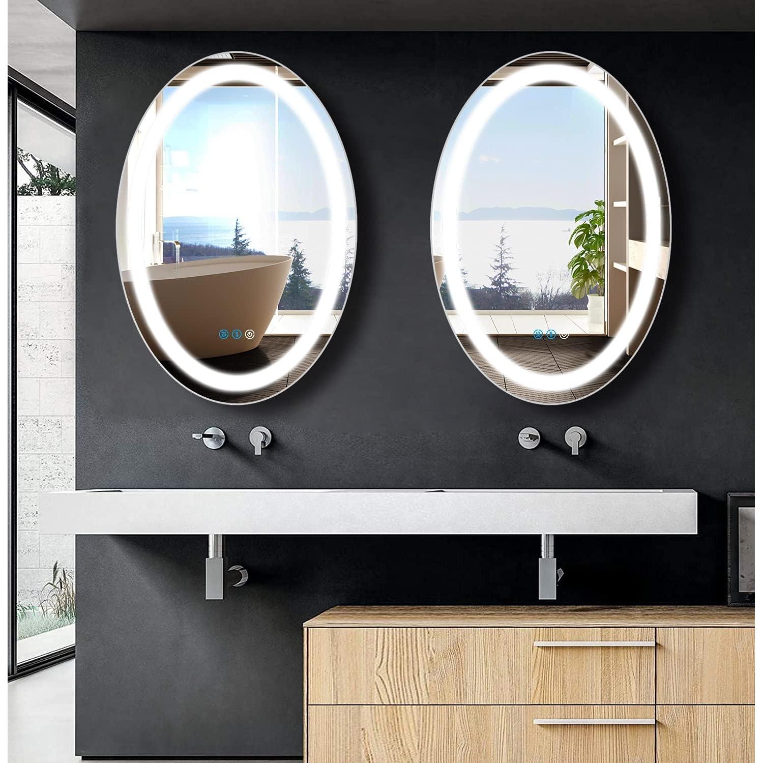 Espejo de Baño Ovalado LED DIDIDADA 76x51cm Antifog