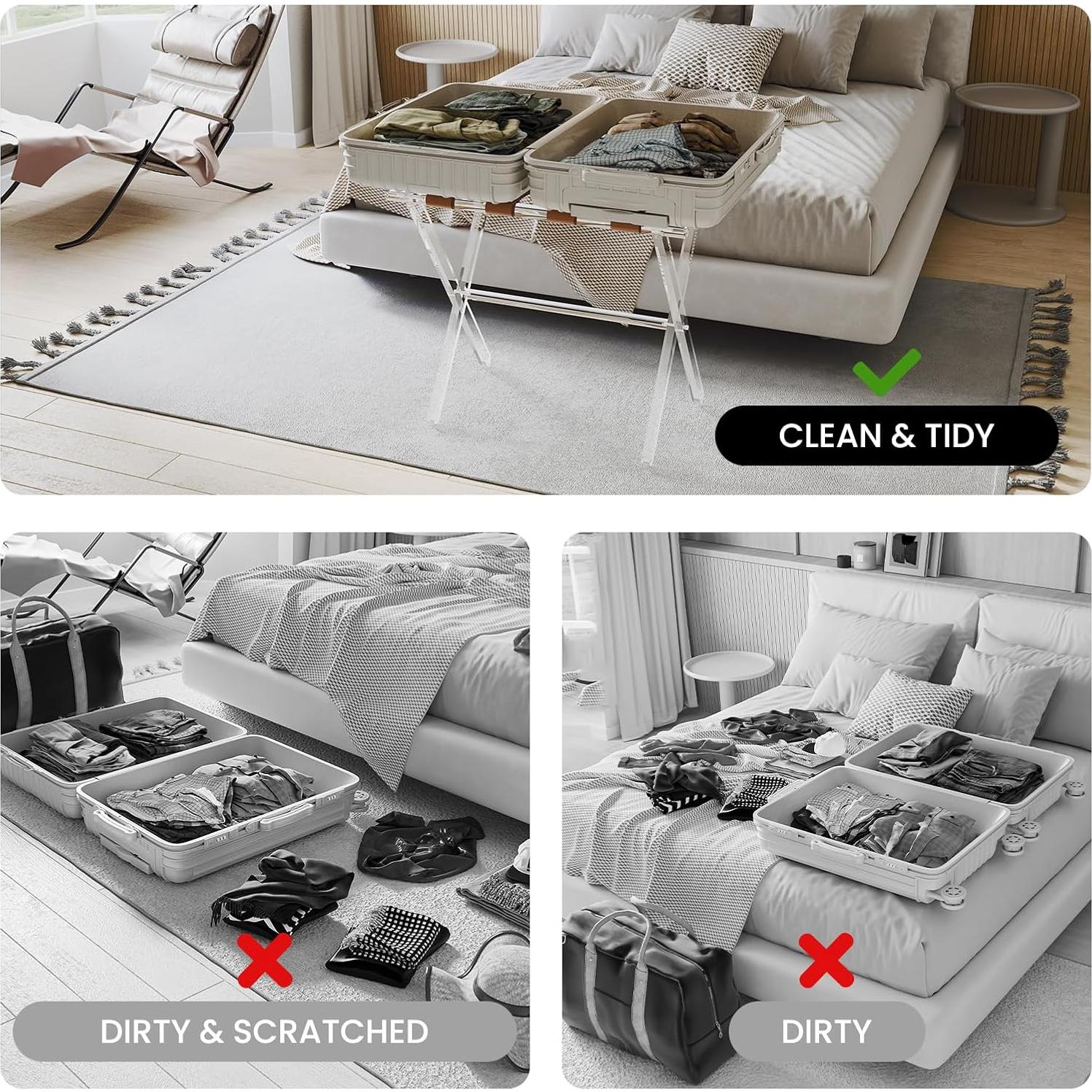 Soporte de Equipaje Acrílico Sumerflos Plegable 2 Pcs