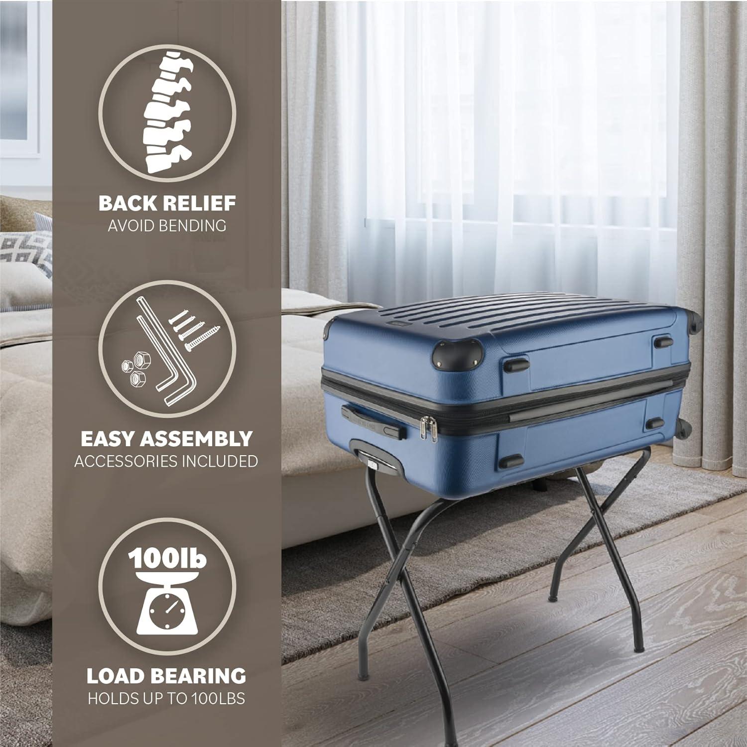 Estante de Equipaje Plegable Bartnelli Acero Negro 45kg