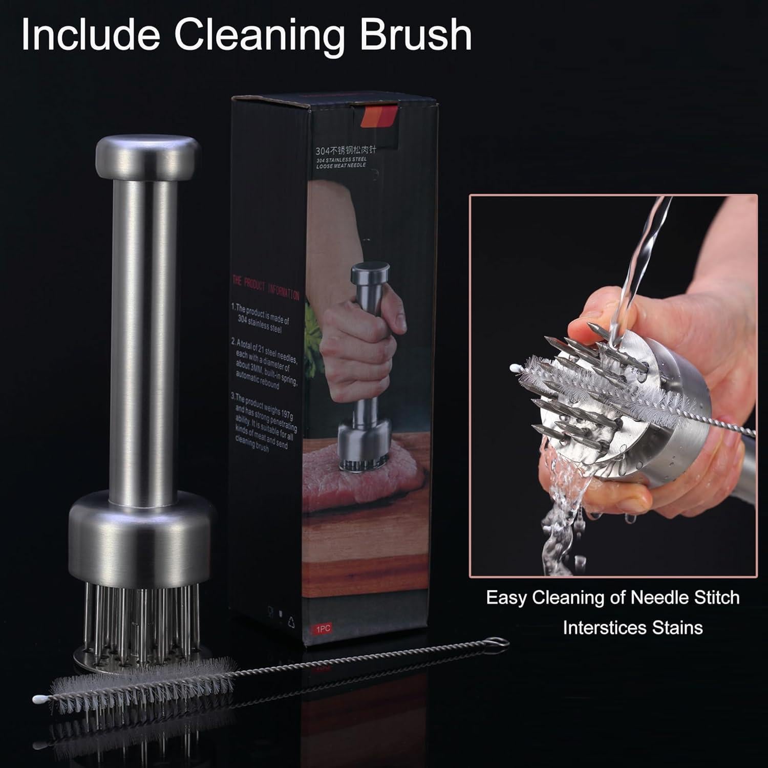 Ablandador de Carne Kloahmo Acero Inoxidable 21 Agujas