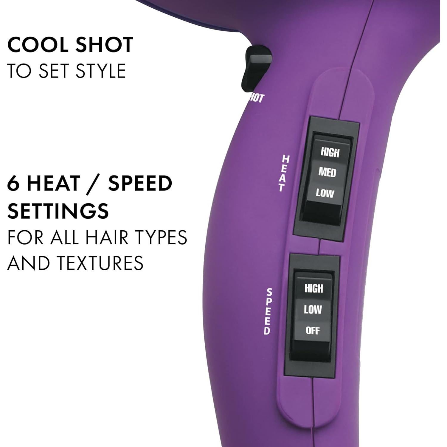 Secador de Cabello Iónico Hot Tools Pro 1875W Púrpura