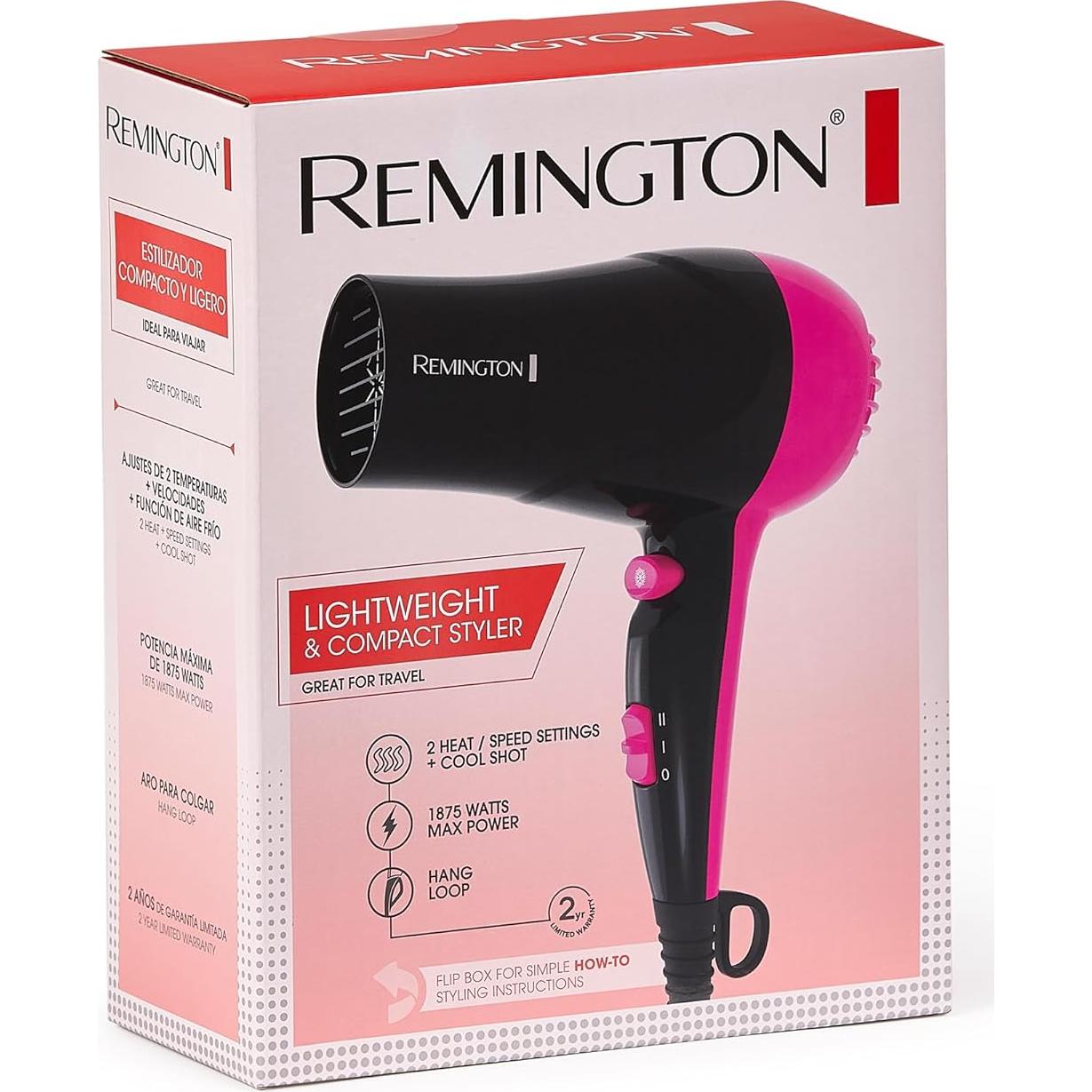 Secador de Pelo Compacto Remington D4001 - 1875W Cerámico