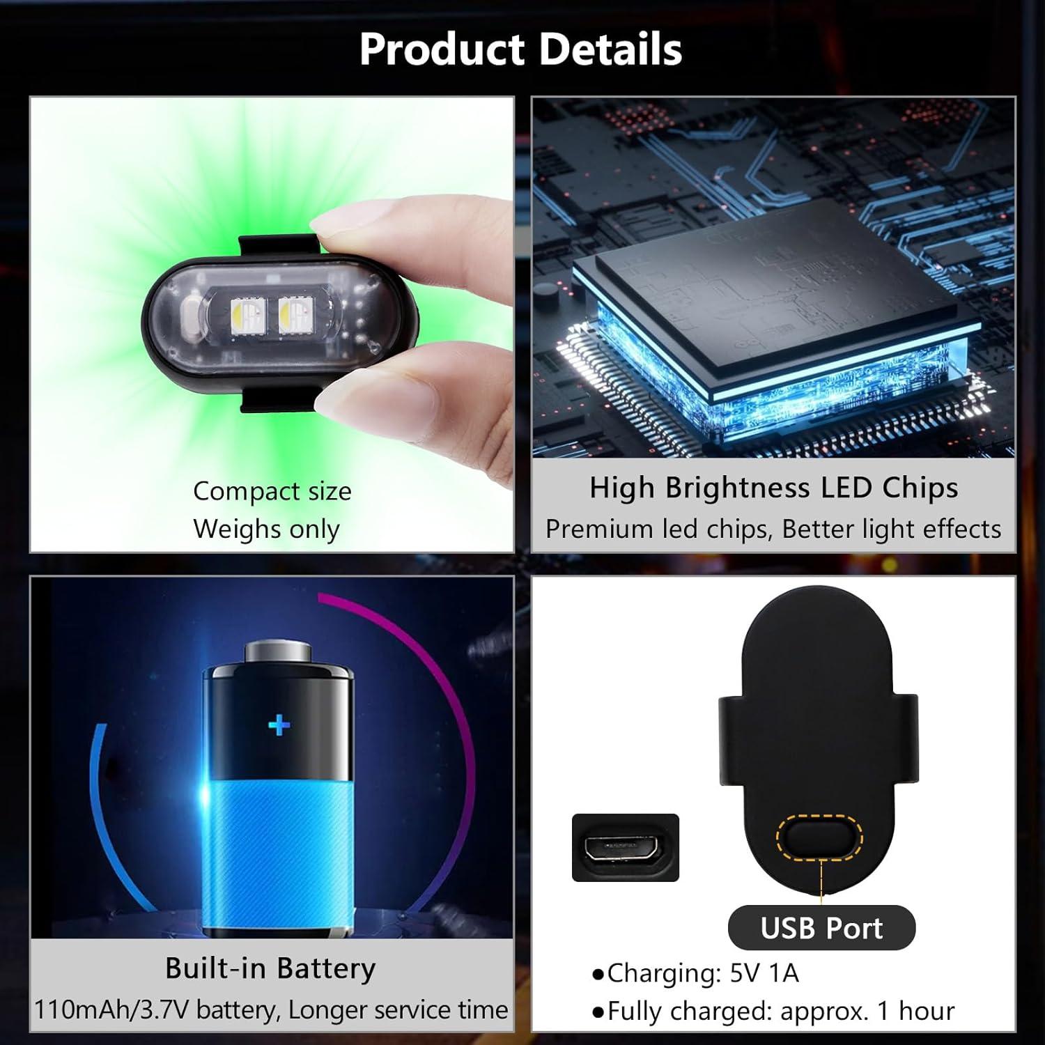 Luces Estroboscópicas LED Inalámbricas LECART 8 Colores Recargables