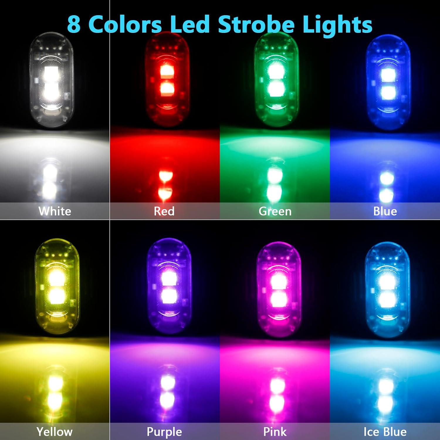 Luces Estroboscópicas LED Inalámbricas LECART 8 Colores Recargables
