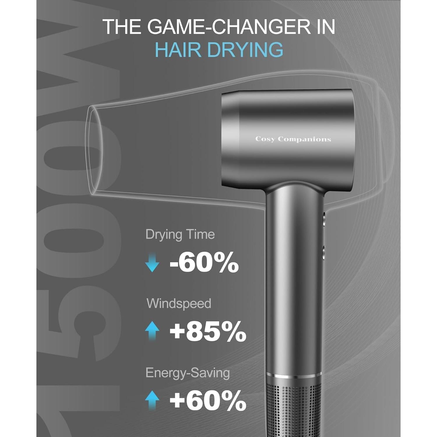 Secador de Pelo Iónico Cosy Companions 150000 RPM 5 Temperaturas