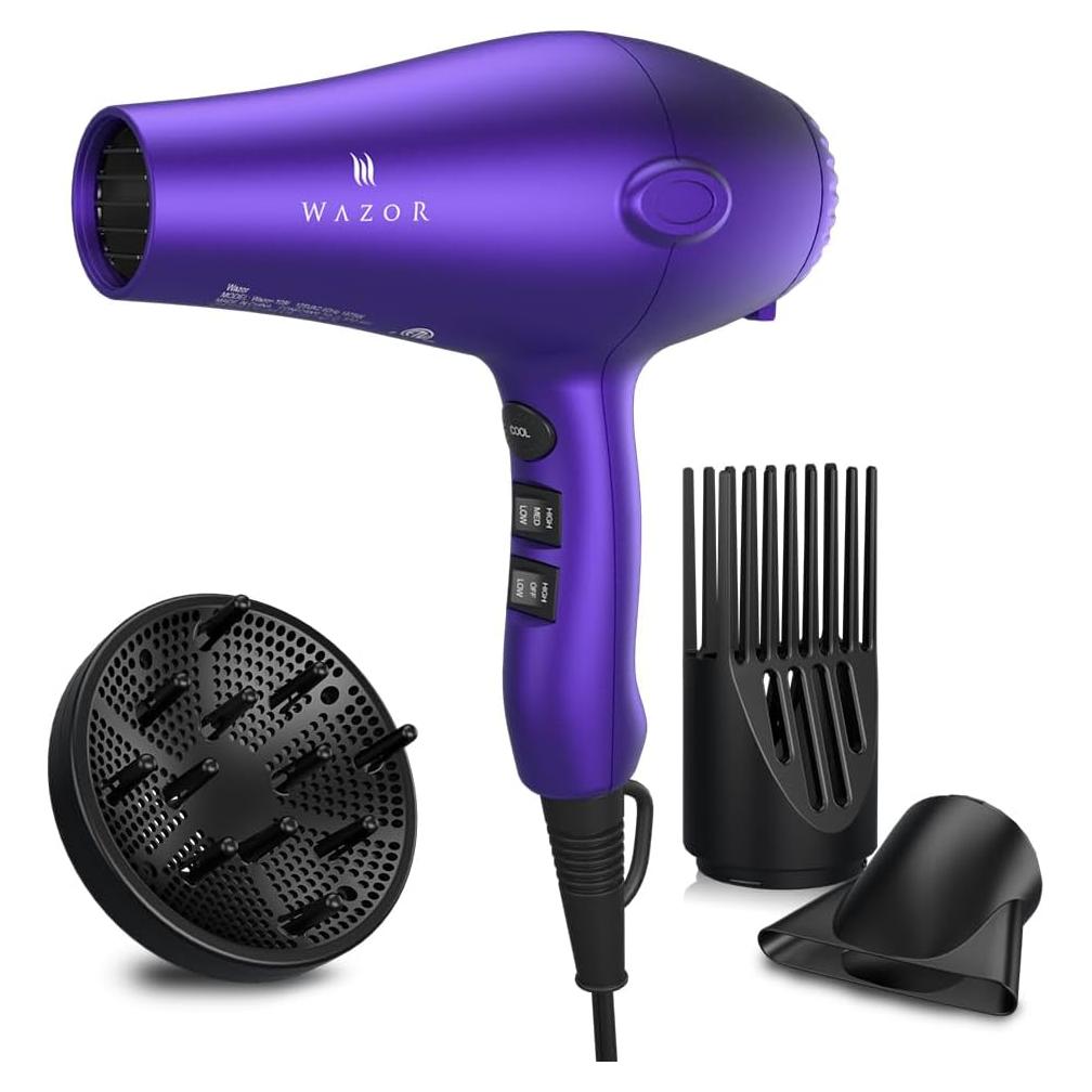 Secador de Pelo Wazor 1875W Cerámica Iónica 2 Velocidades 3 Calores