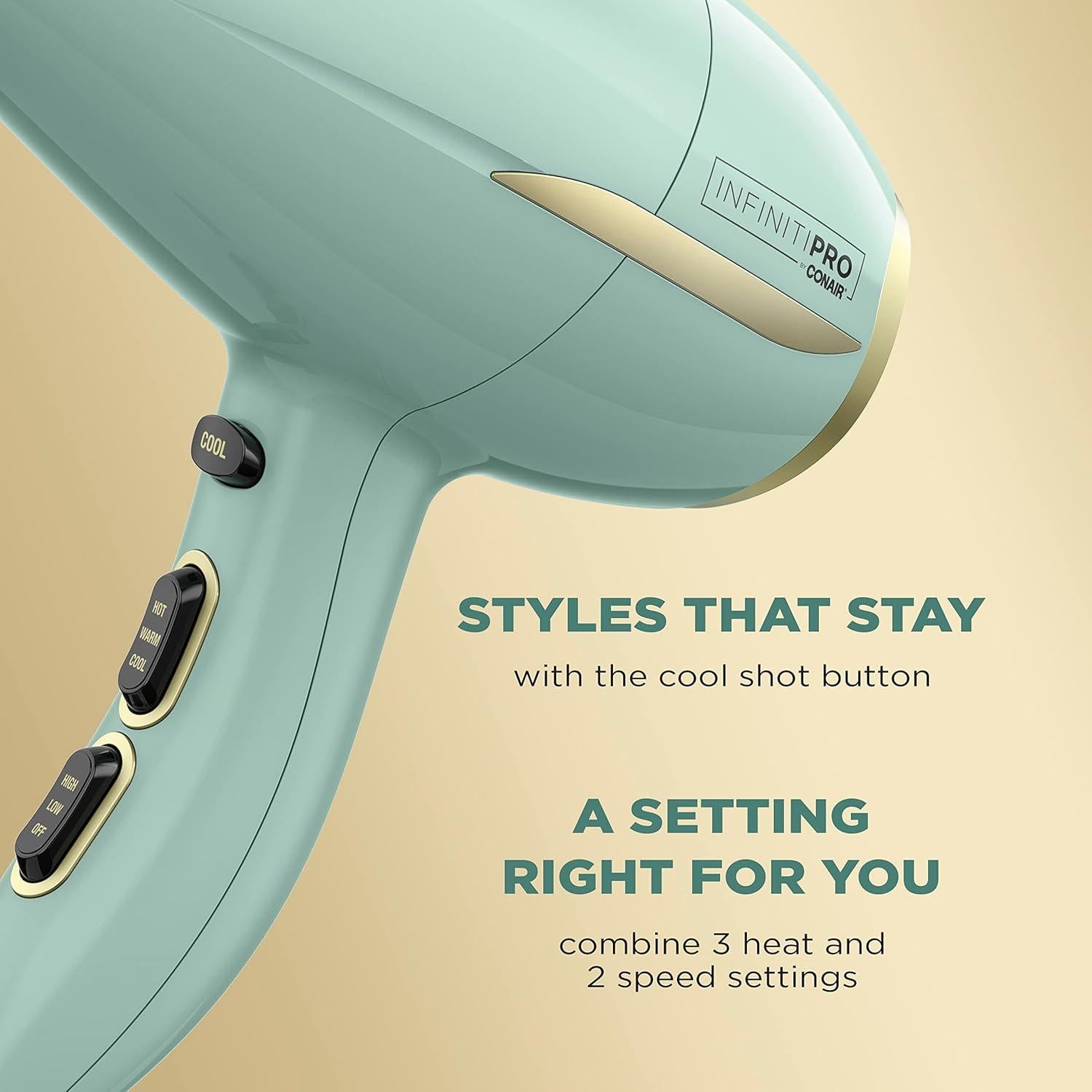 Secador de Pelo Conair InfinitiPRO 495 con Difusor y Protección Térmica