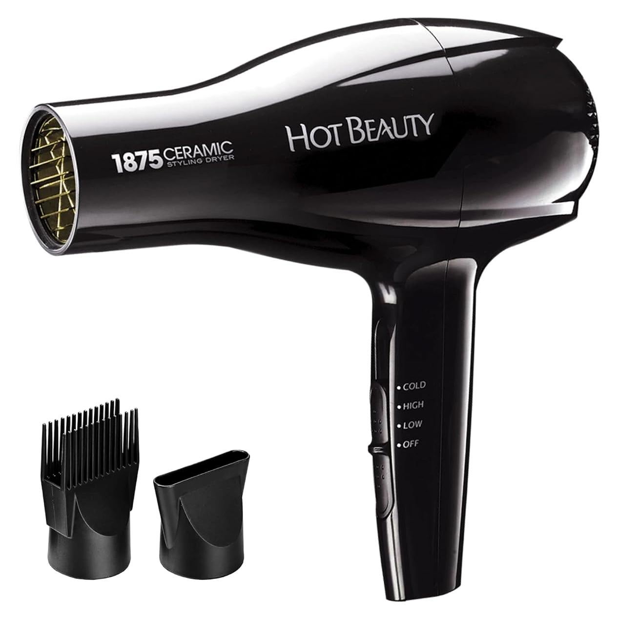 Secador de Pelo Cerámico Hot Beauty 1875W con Accesorios