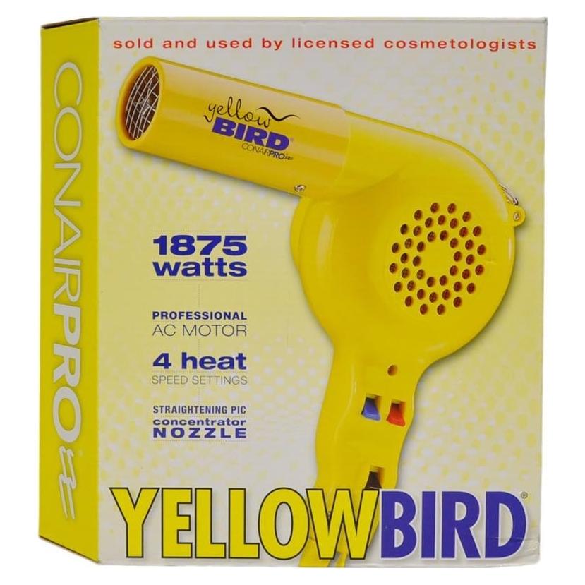 Secador de Pelo Conair Pro Yellow Bird 1875W 4 Velocidades