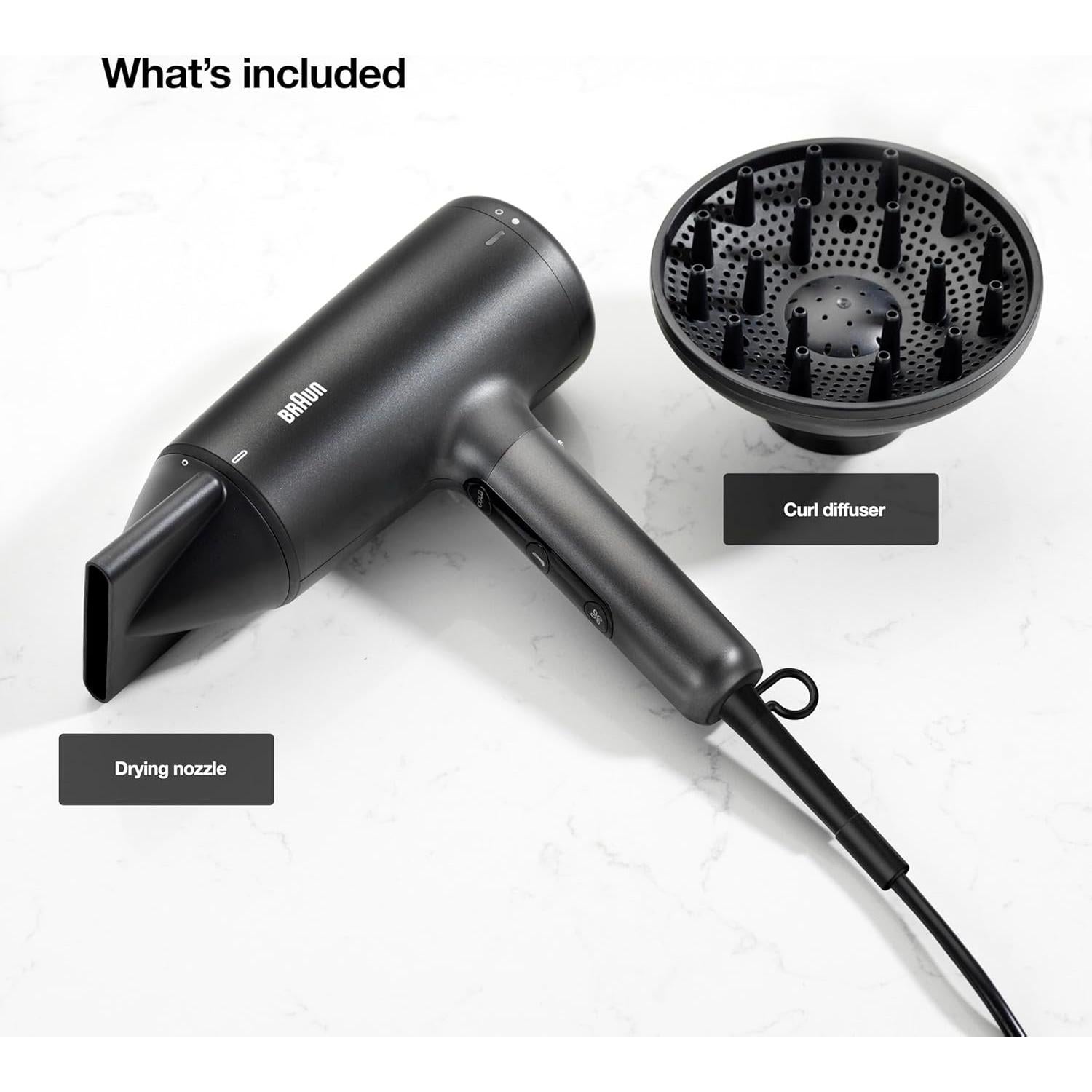 Secador de Pelo Braun 1875W con Difusor y Tecnología Super-Iónica