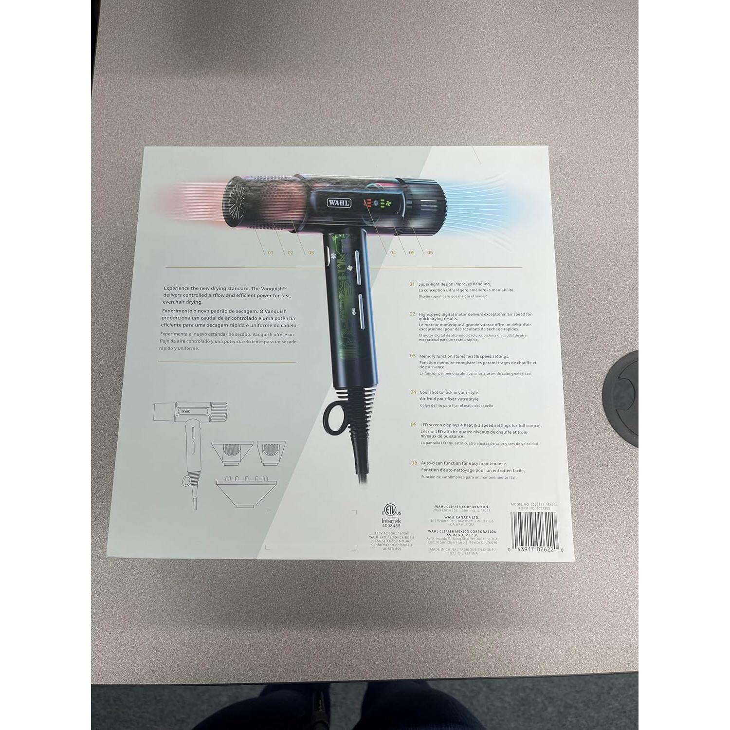 Secador de Pelo Wahl Vanquish Profesional 4 Calor 3 Velocidades