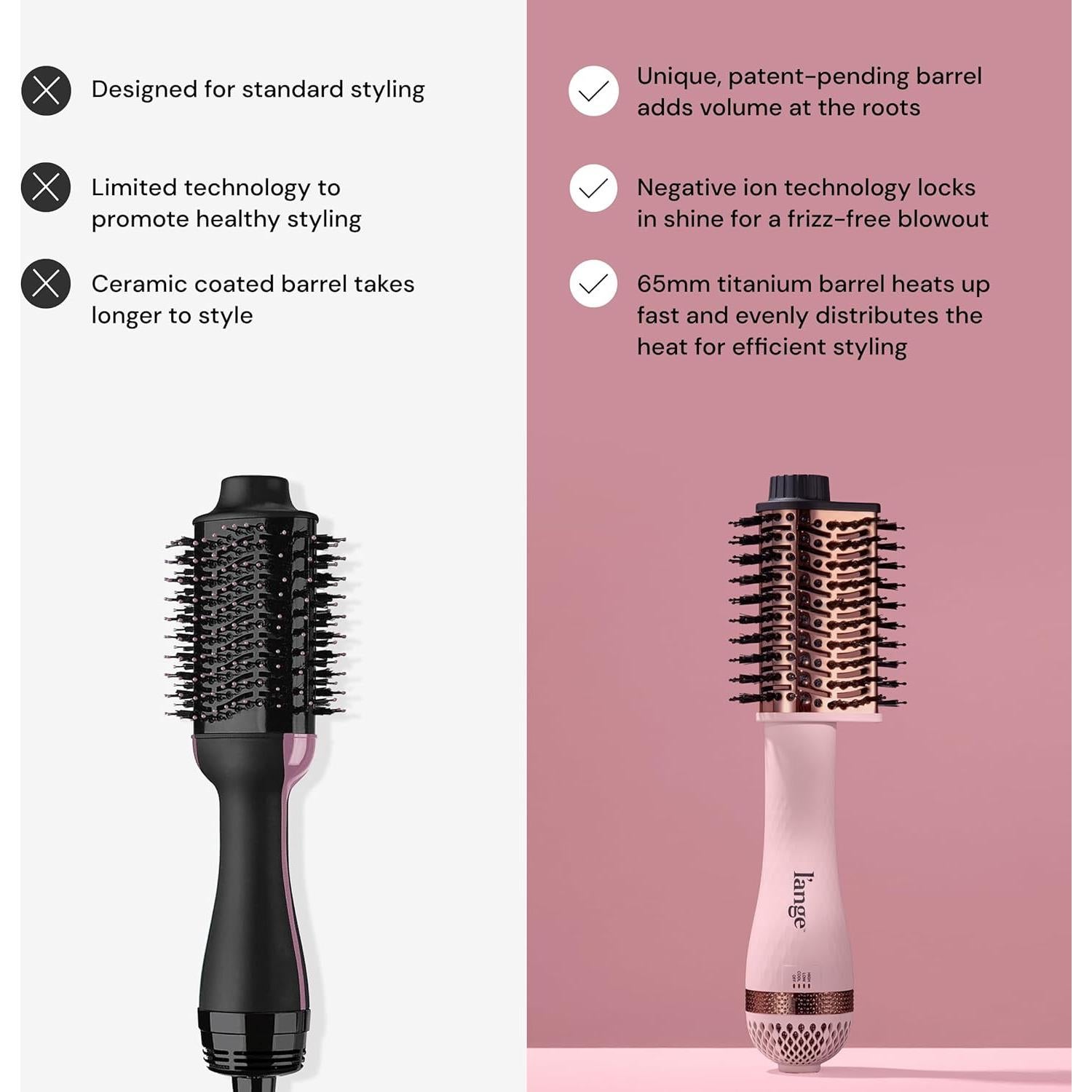 Cepillo Secador 2-en-1 L'ANGE Hair Le Volume Rubor 65mm