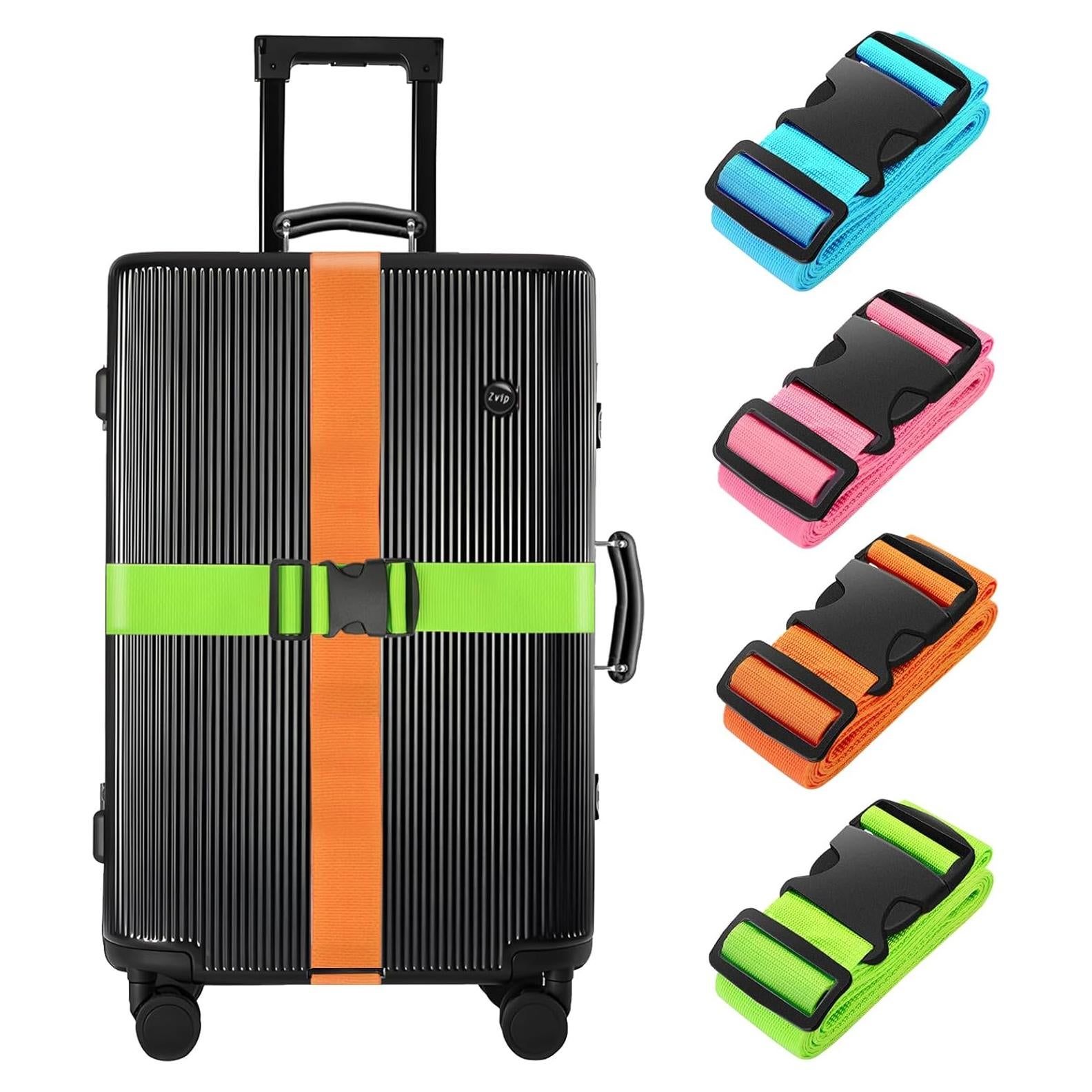 Correas de Equipaje BILIONE 4 Pcs 2 cm x 1.98 m Neón