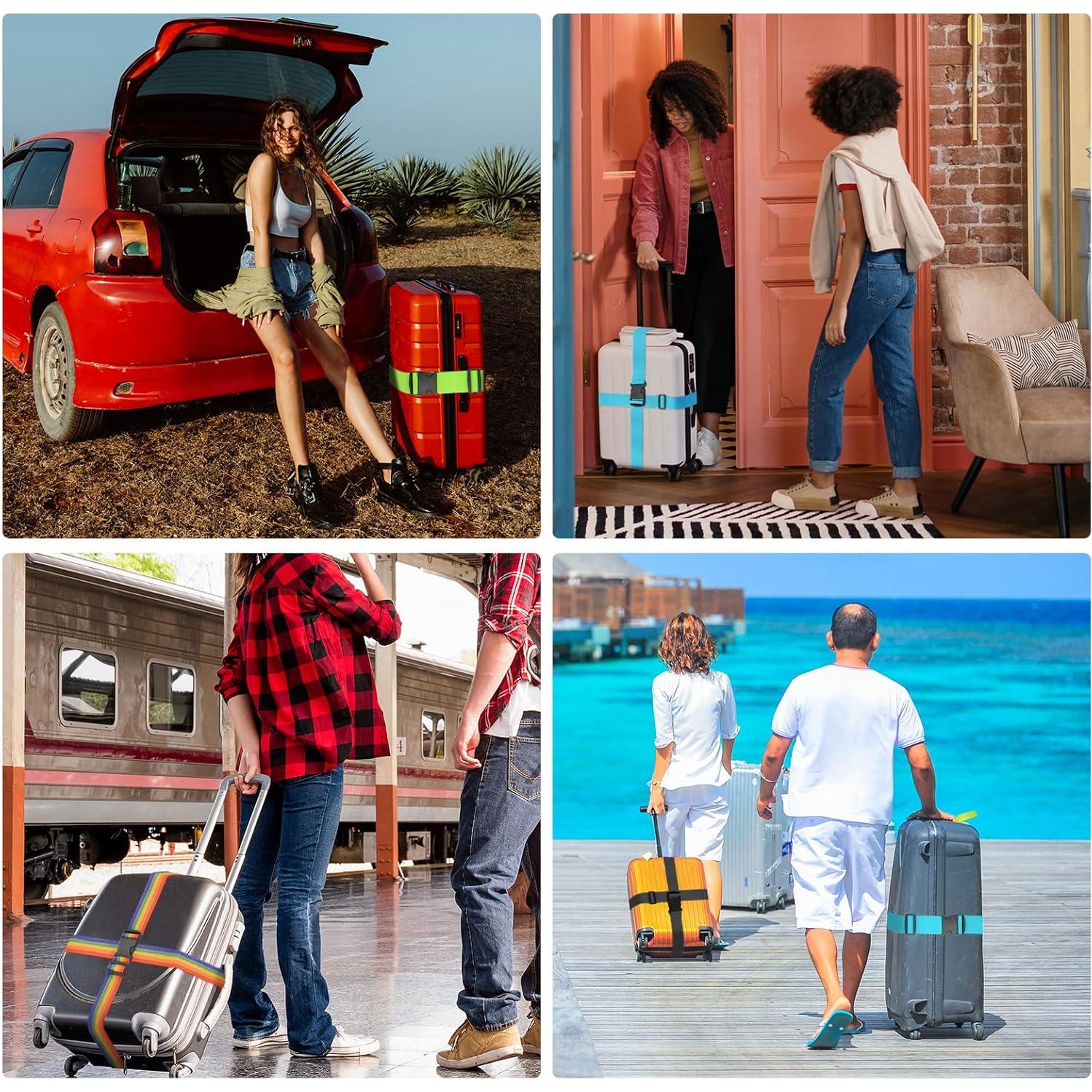 Correas de Equipaje BILIONE 4 Pcs 2 cm x 1.98 m Neón