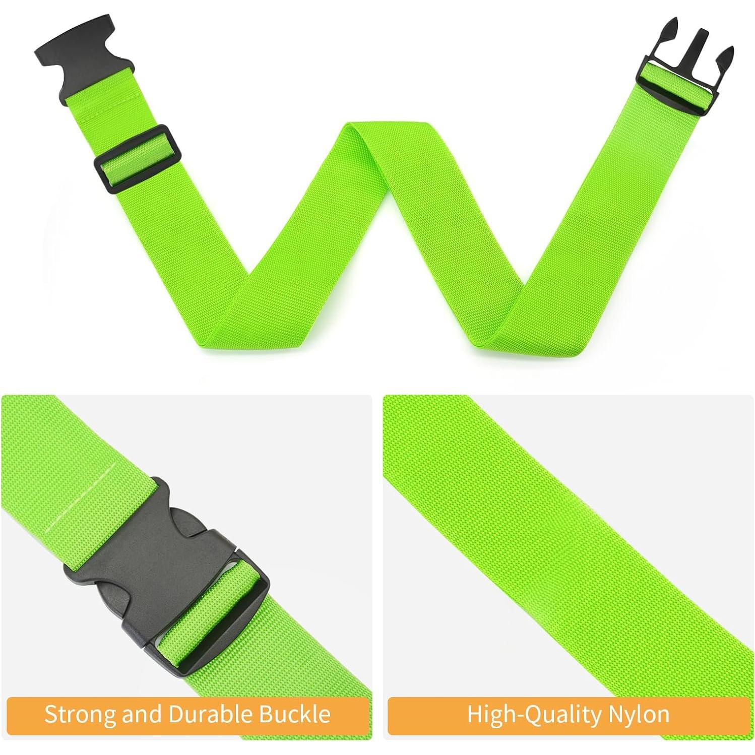 Correas de Equipaje BILIONE 4 Pcs 2 cm x 1.98 m Neón