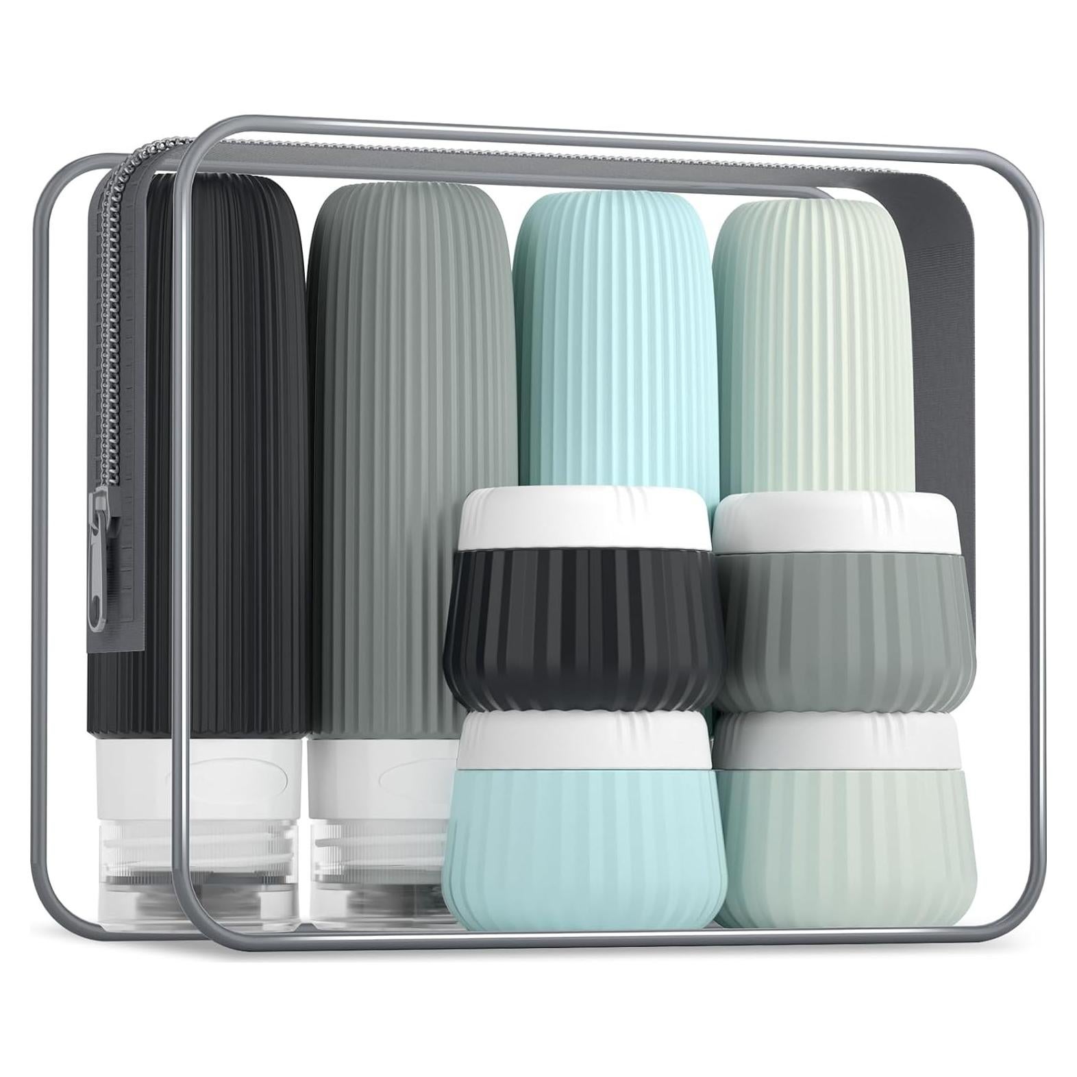 Botellas de Viaje Mrsdry 8 Pack 3oz Silicona A Prueba de Fugas